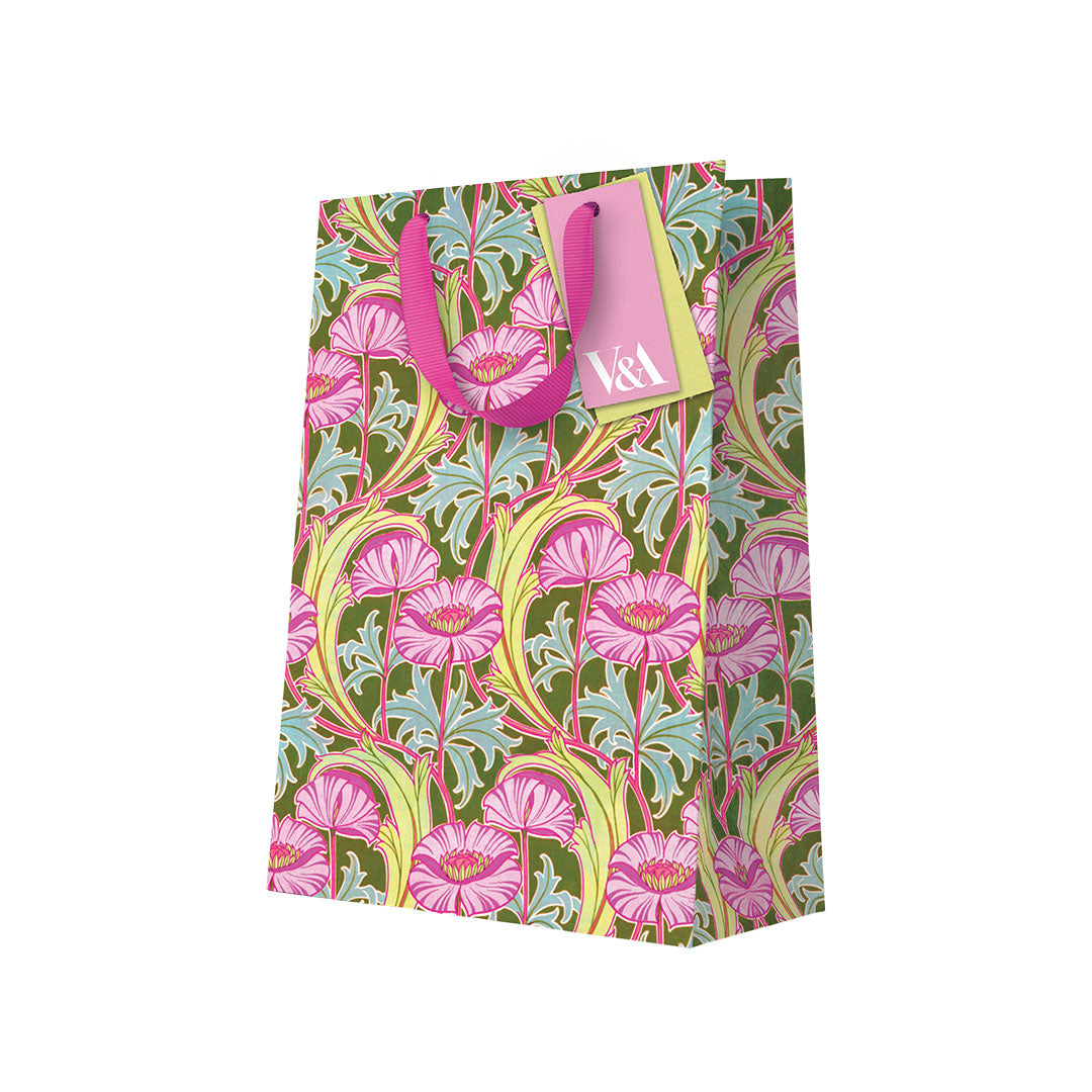 Picture of Floral Pink Poppies Large Gift Bag (12559)