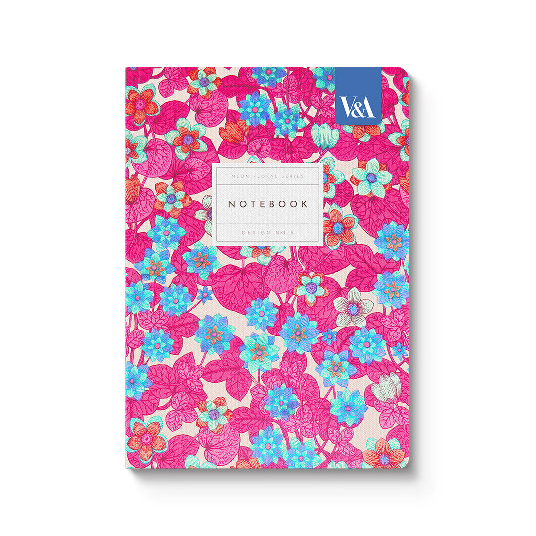 Picture of Floral Pink and Blue Paperback Notebook (12538)