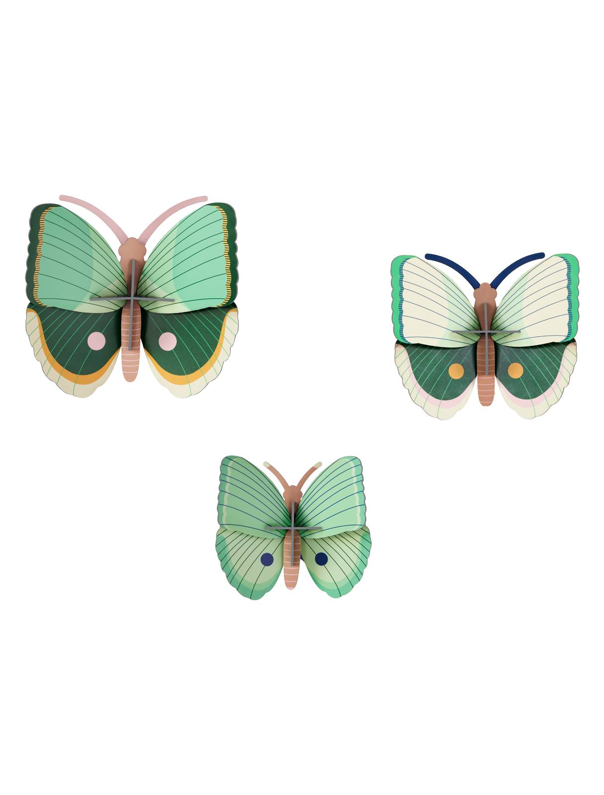Picture of Fern Striped Butterflies, set of 3