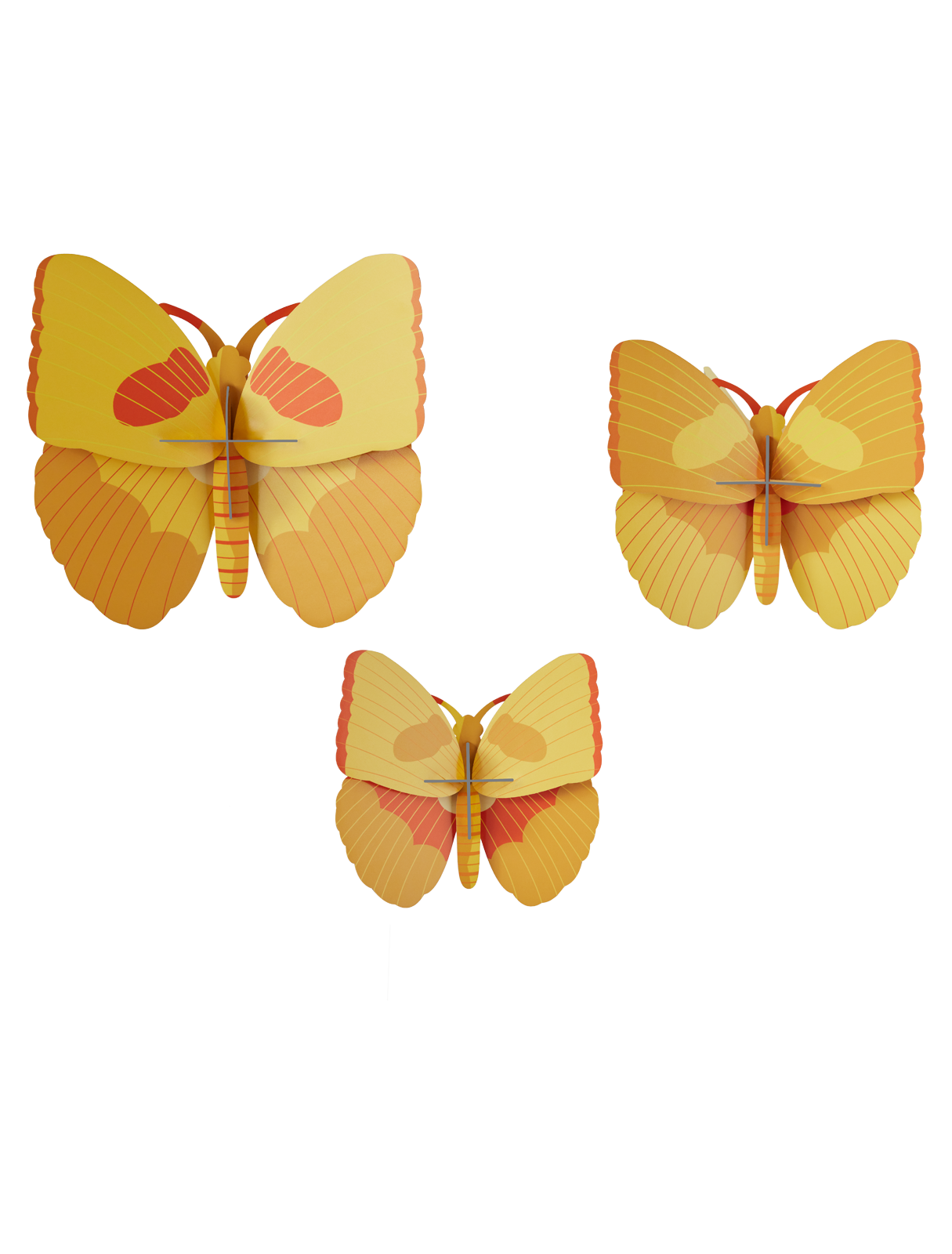 Picture of Yellow Butterflies, set of 3