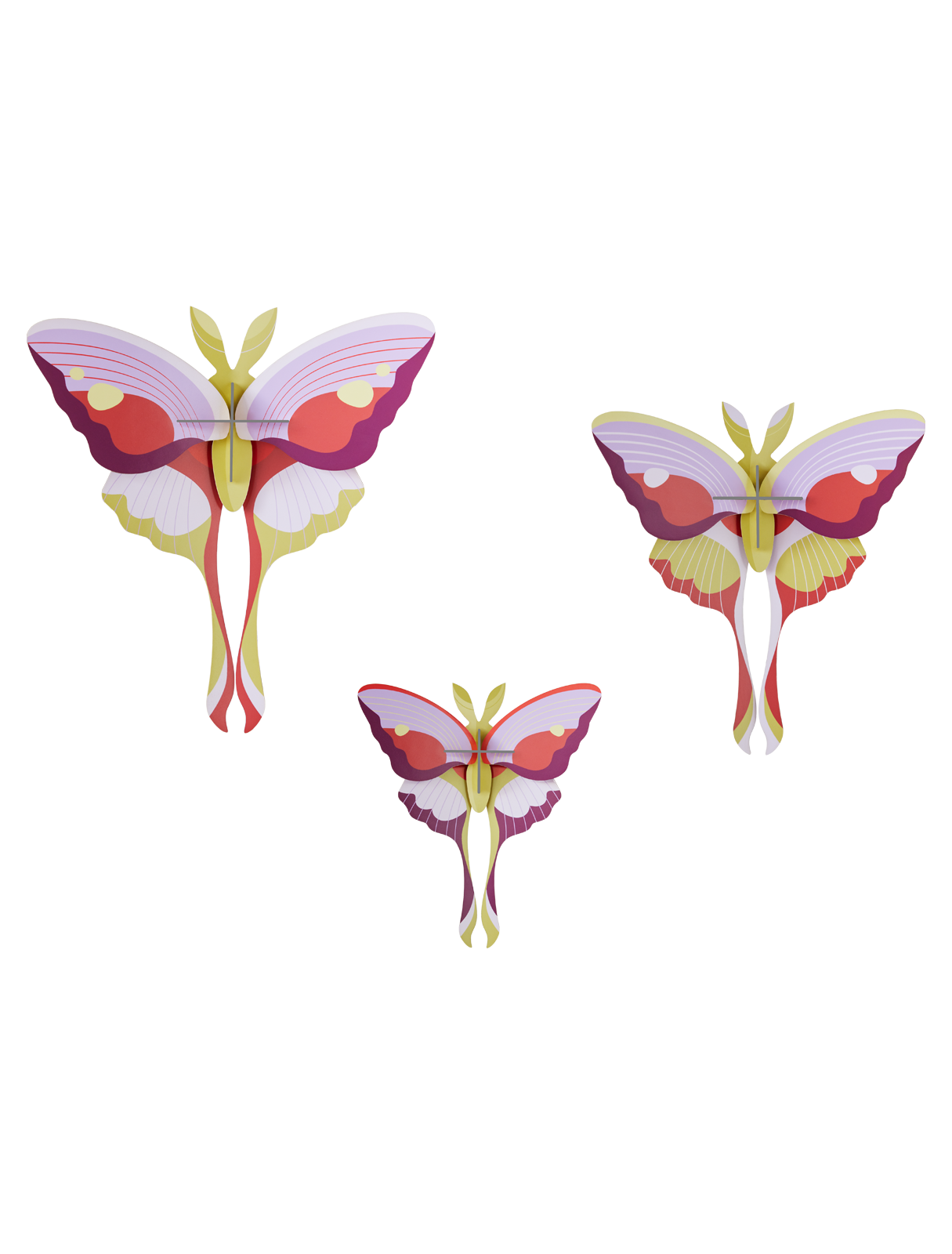 Picture of Lilac Comet Butterflies, set of 3