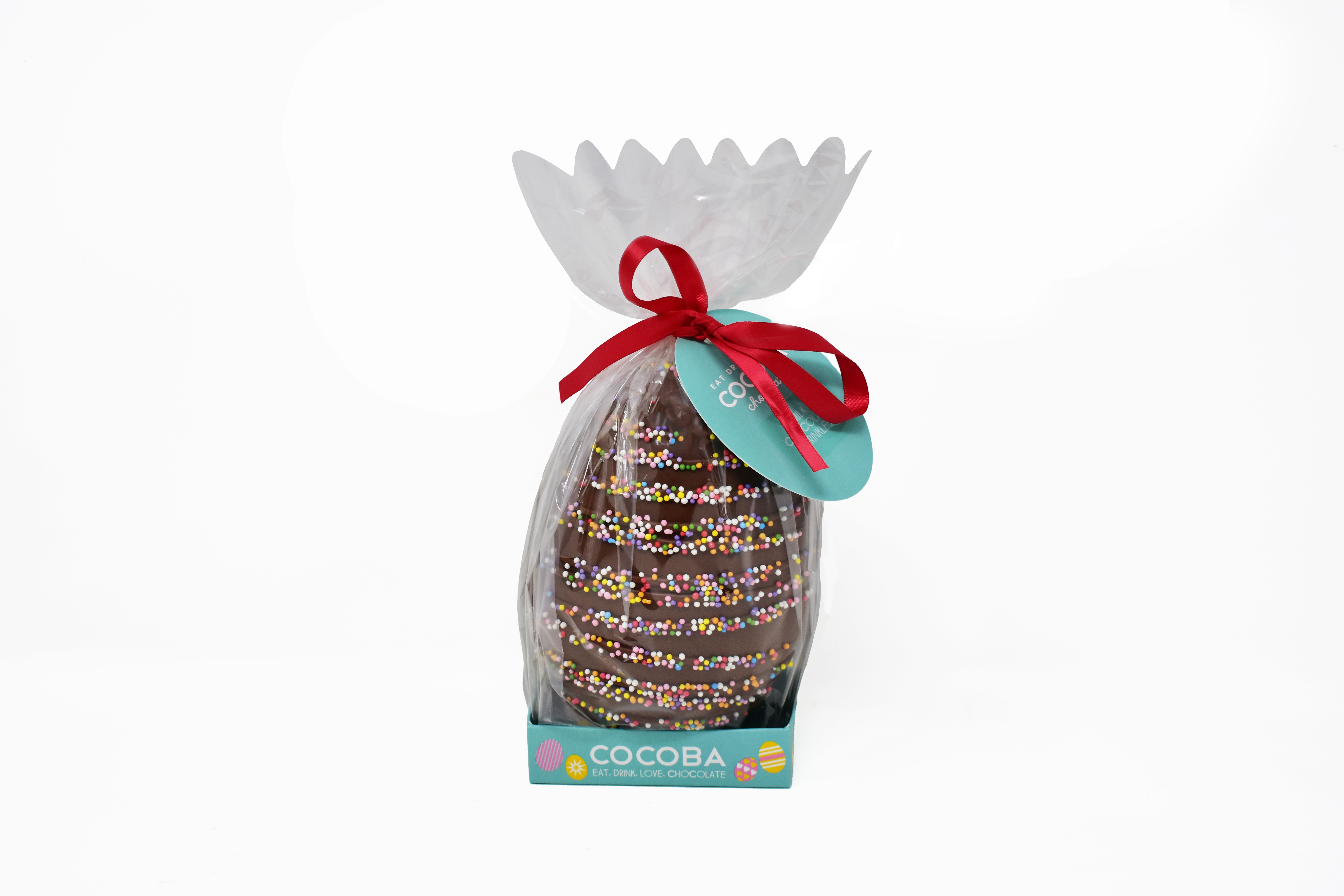 Picture of Milk Chocolate Drizzled Easter Egg with Coloured S
