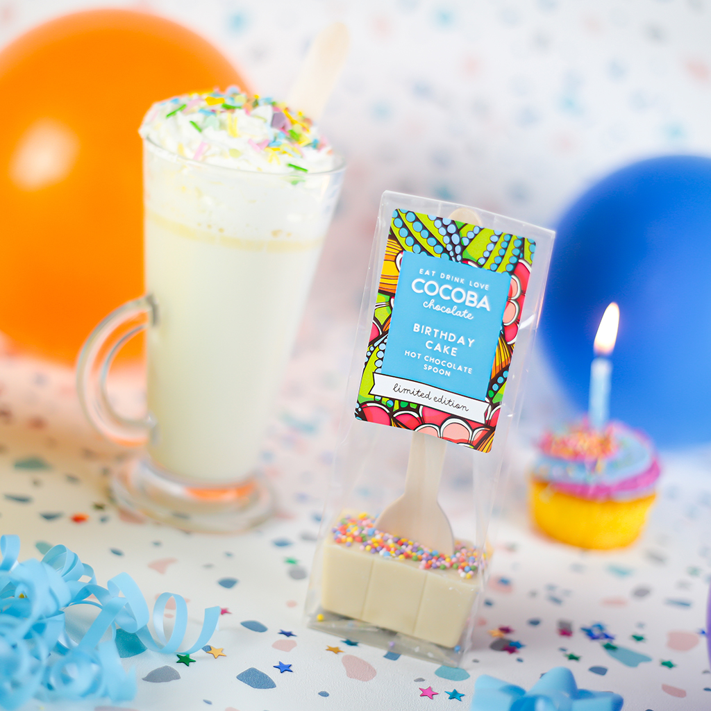 Picture of Birthday Cake White Chocolate Spoon with Sprinkles