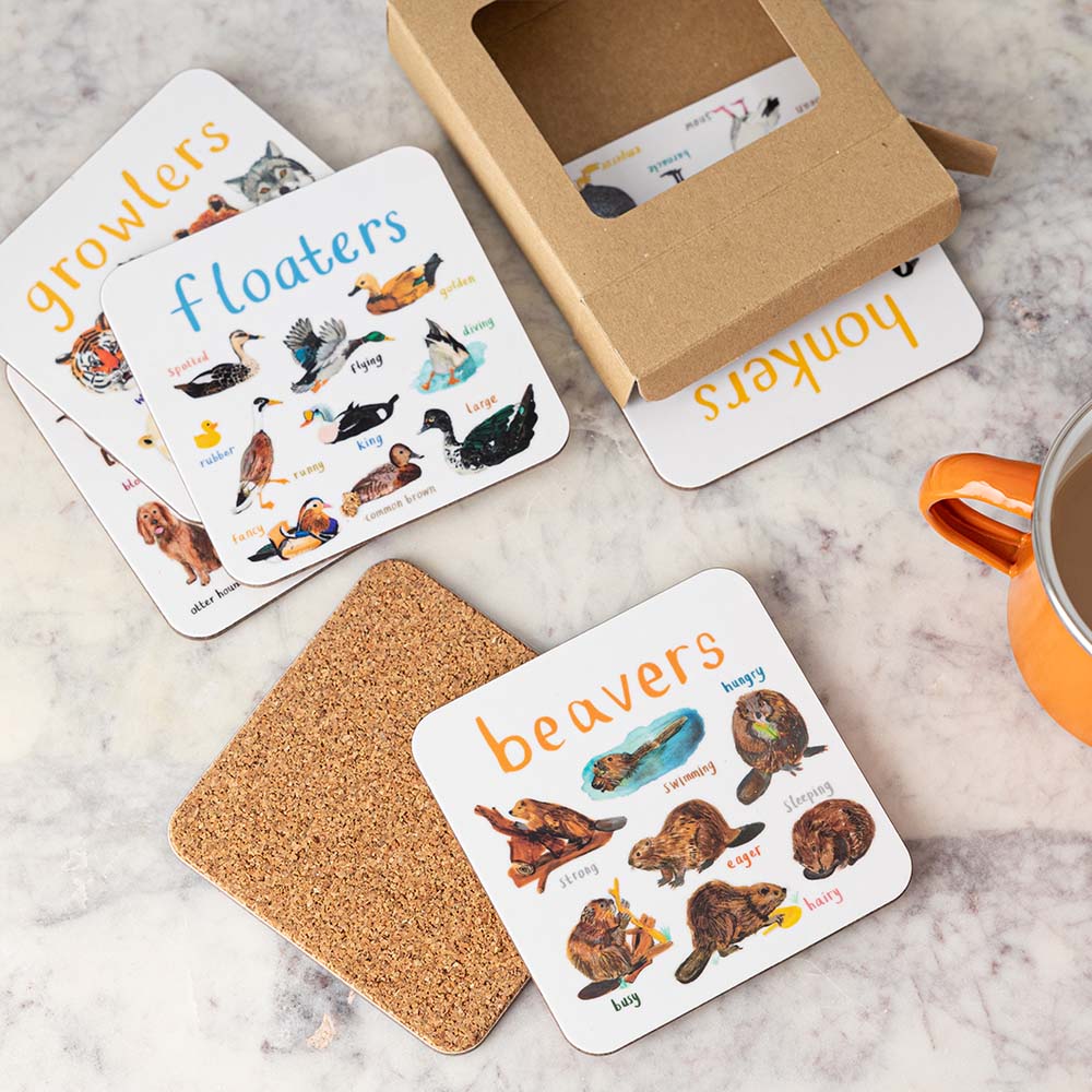 Picture of Set of 6 Wild Pun Coasters