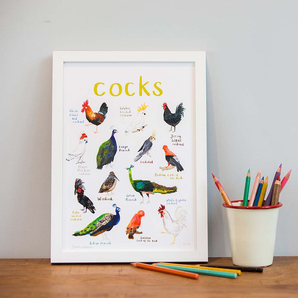 Picture of Cocks A4 Print