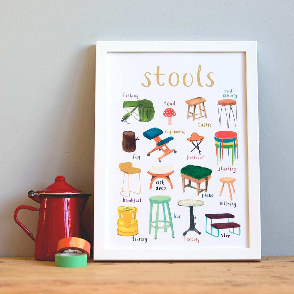 Picture of Stools A4 Print