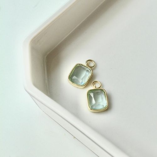 Picture of Cushion Charm - 14K - Aquamarine