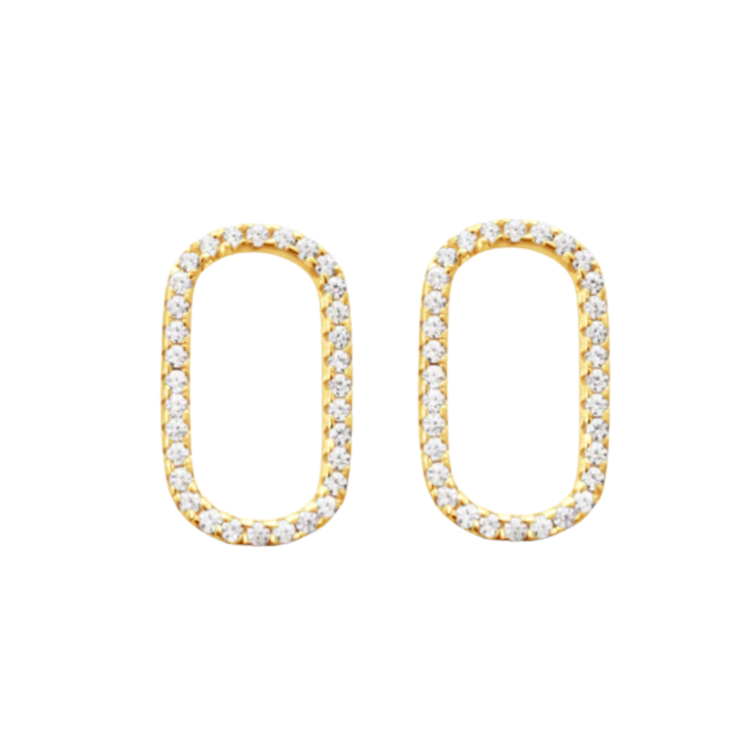Picture of Oval Pavé Charm White CZ - 14K