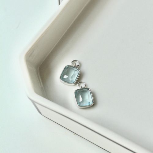 Picture of Cushion Charm - SS - Aquamarine