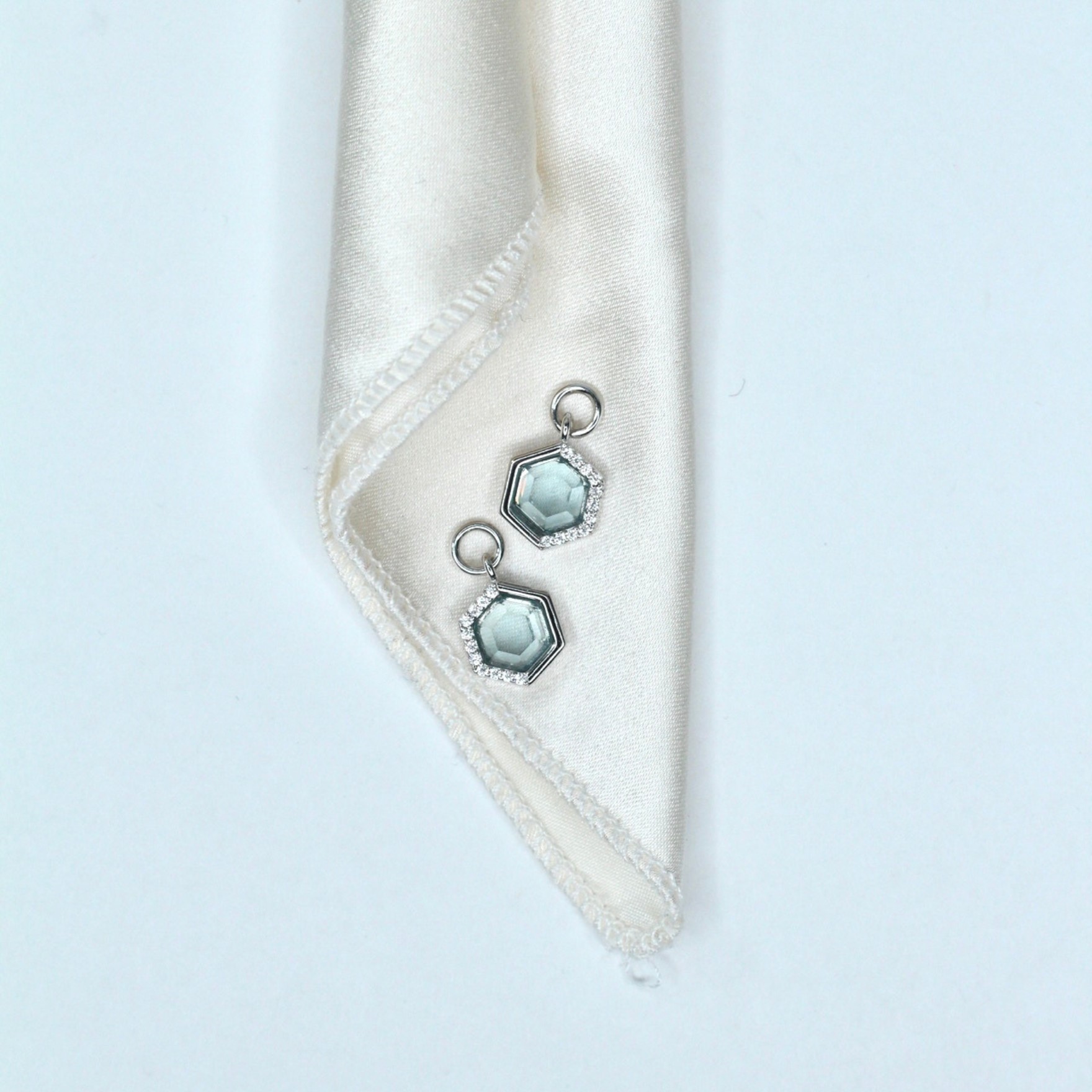 Picture of Stardust Hoop Charms - SS - Aquamarine