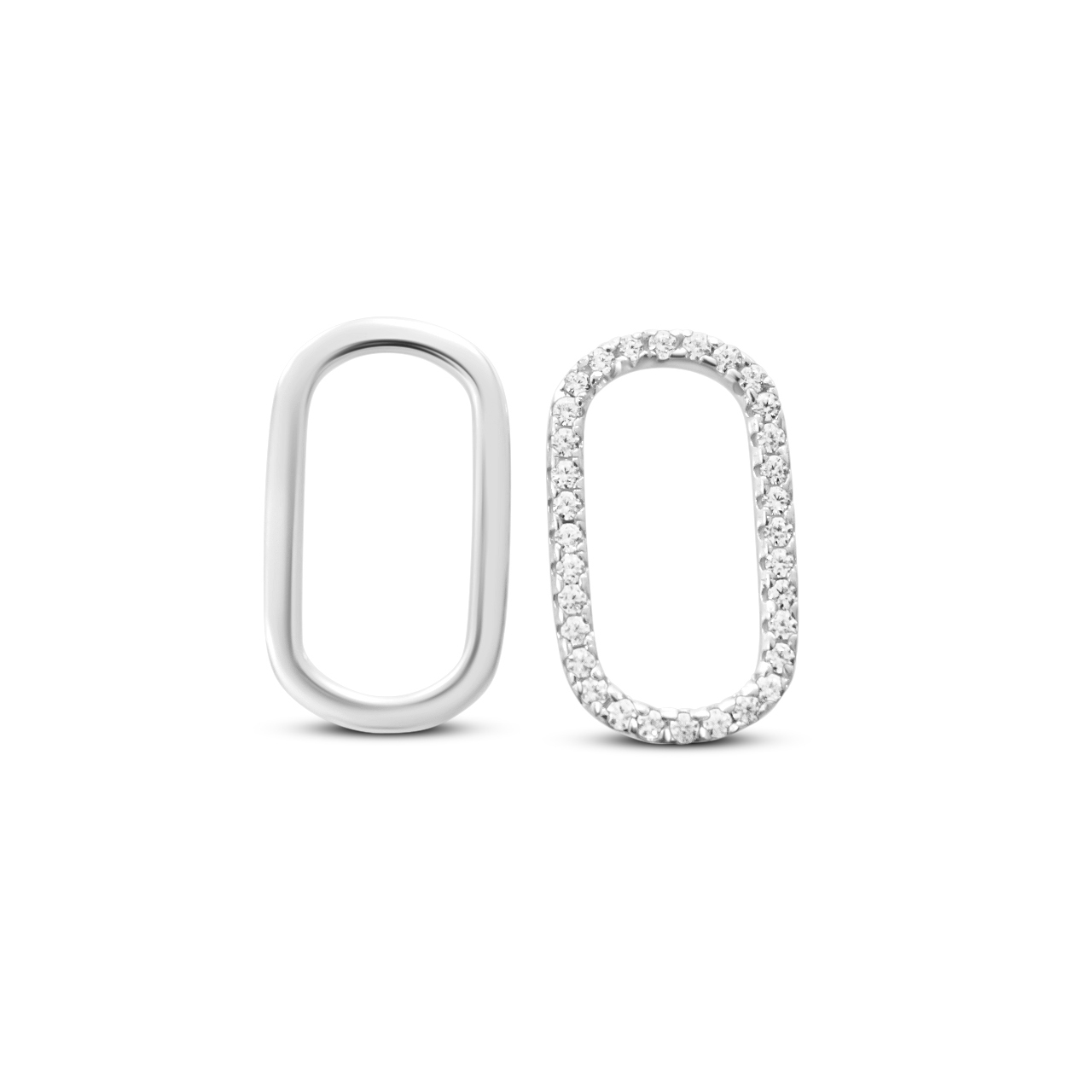 Picture of Oval Pavé Charm White CZ - SS