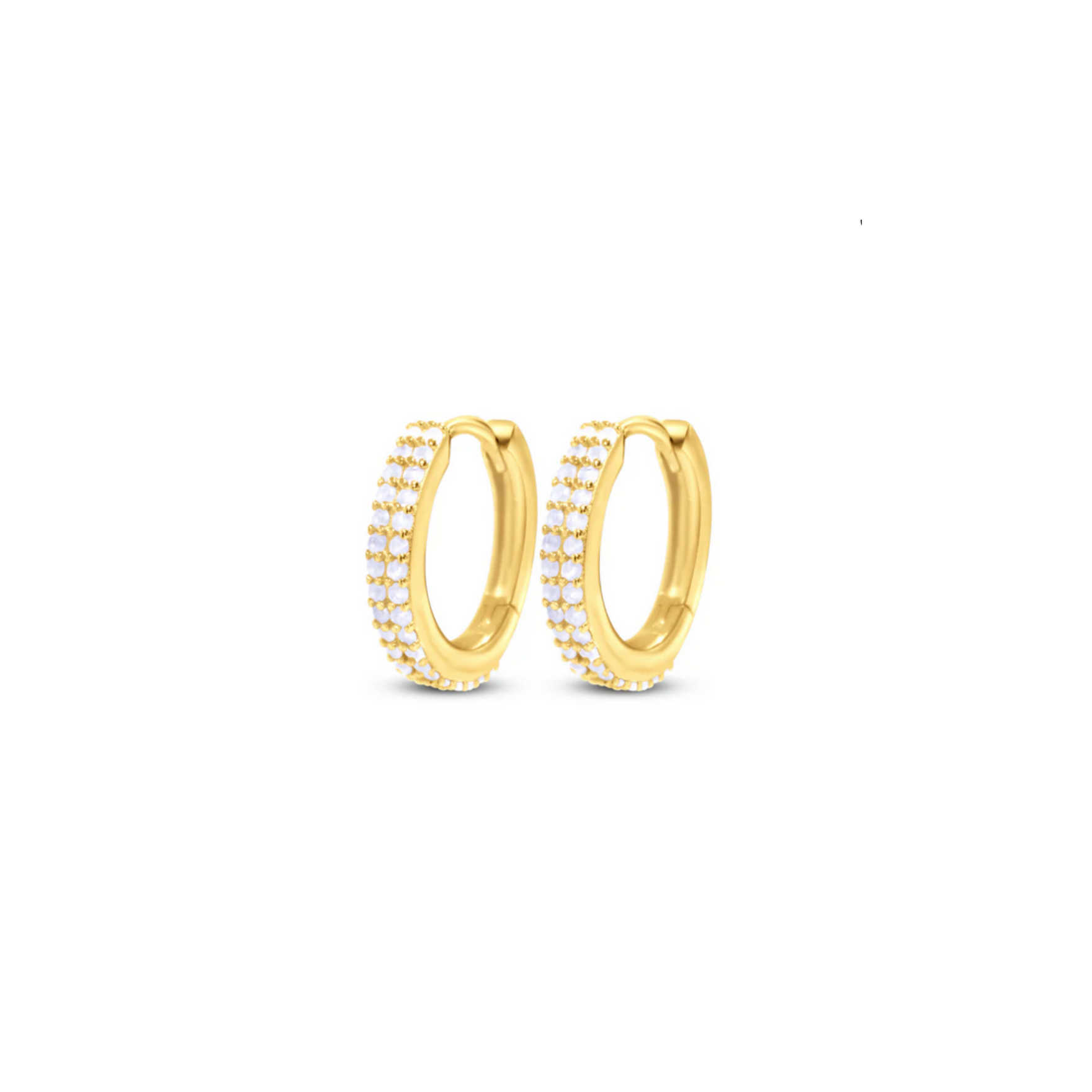 Picture of Double Pavé Hoops - 14K - White CZ