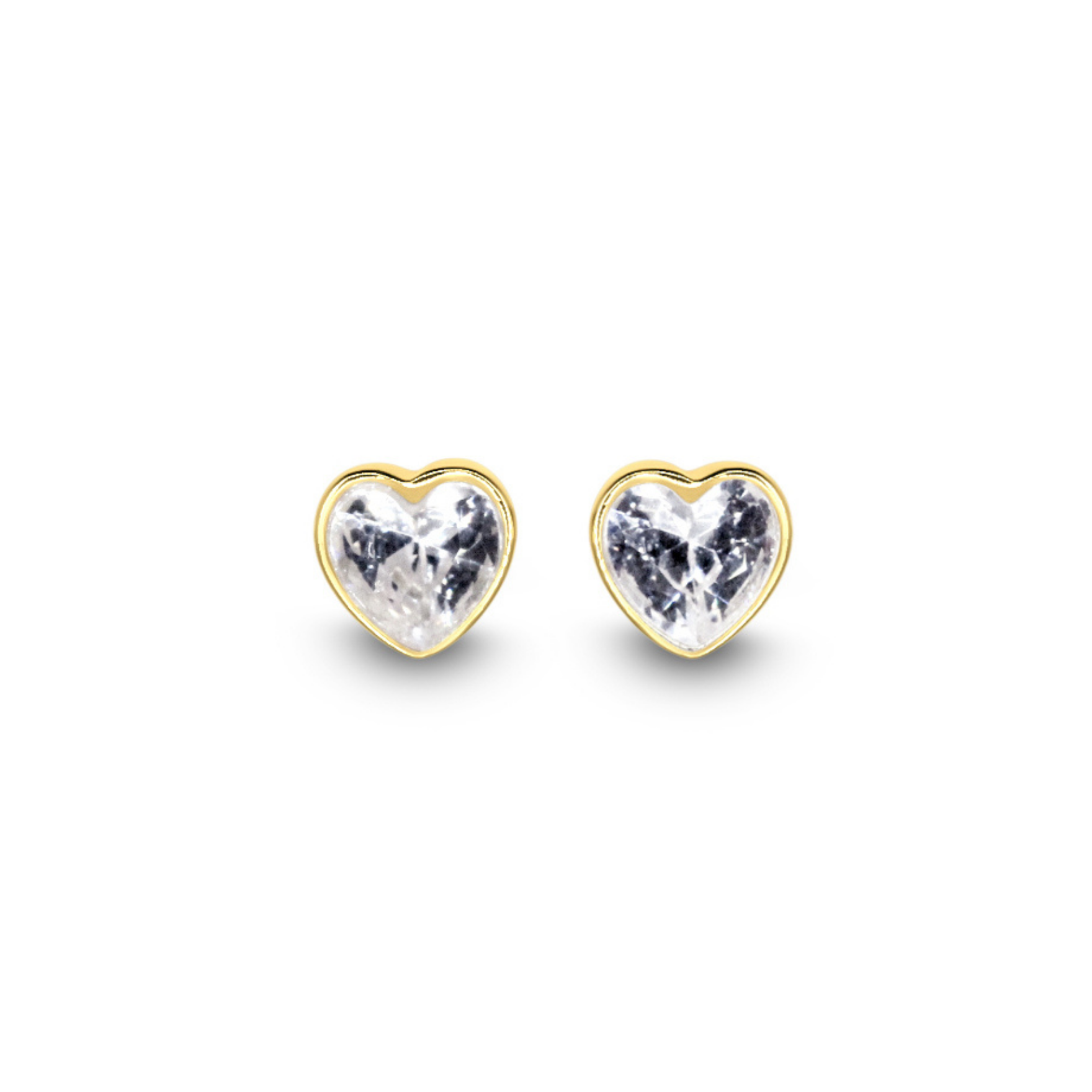 Picture of Heart Studs - 14K - White CZ