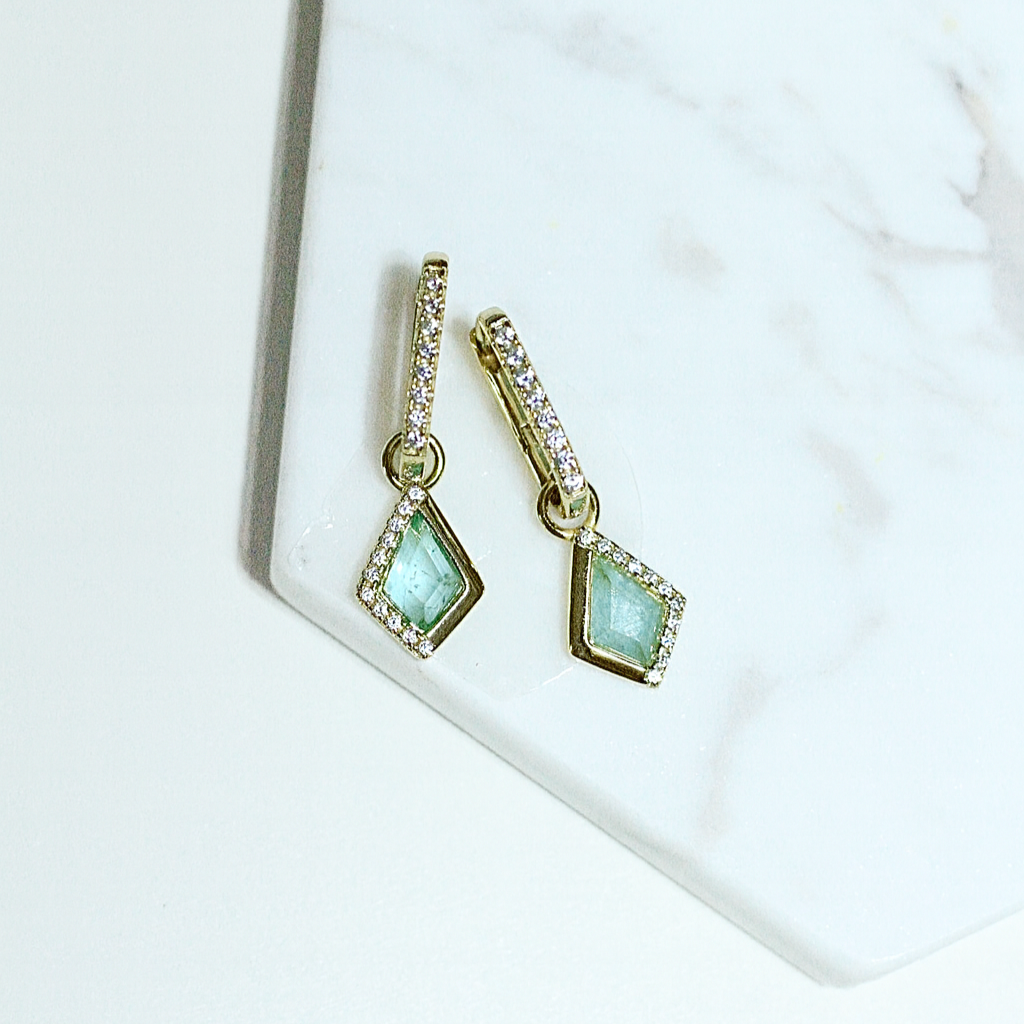 Picture of Kite Hoops in Sea Glass - 14K