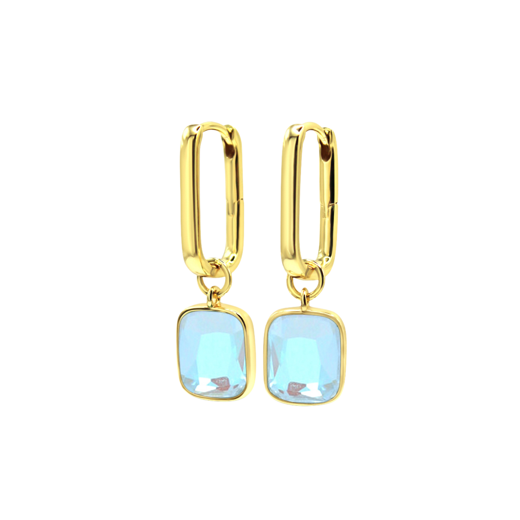 Picture of Luxe Cushion Hoops - 14K - Angel Aura Quartz