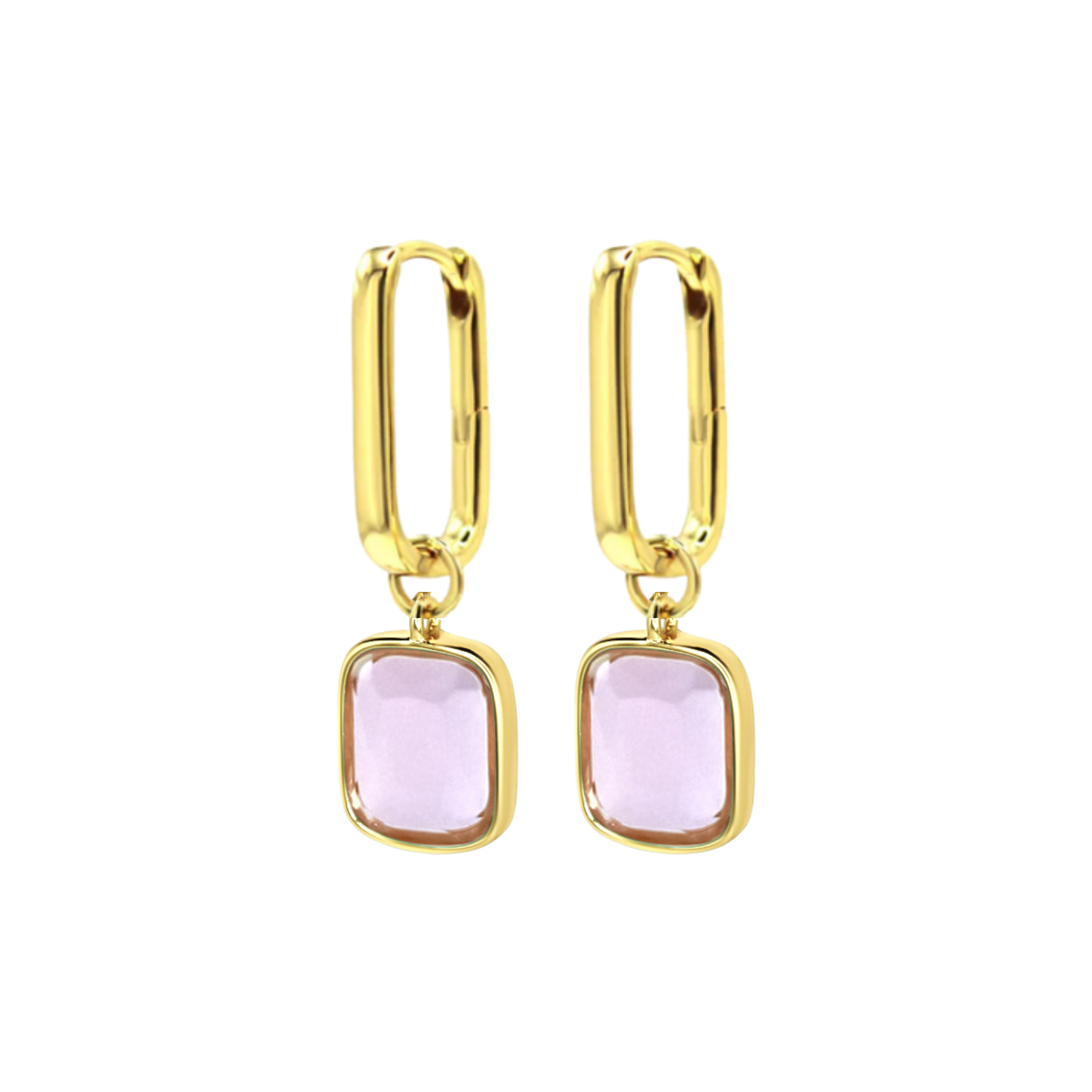 Picture of Luxe Cushion Hoops - 14K - Blush Lilac