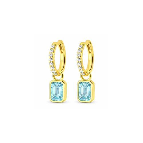 Picture of Mini Cushion Hoop - 14K - Aquamarine
