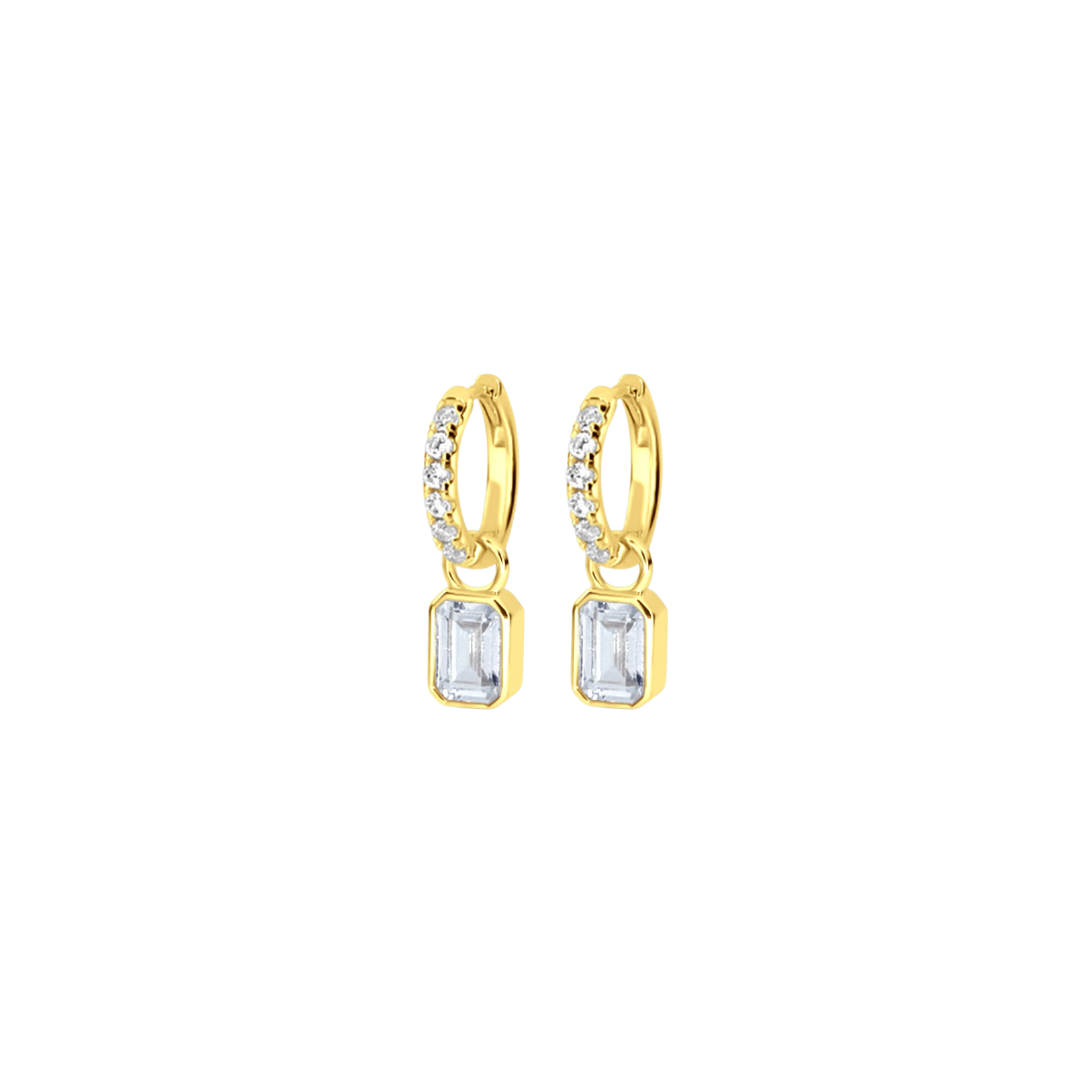 Picture of Mini Cushion Hoop - 14K - White CZ