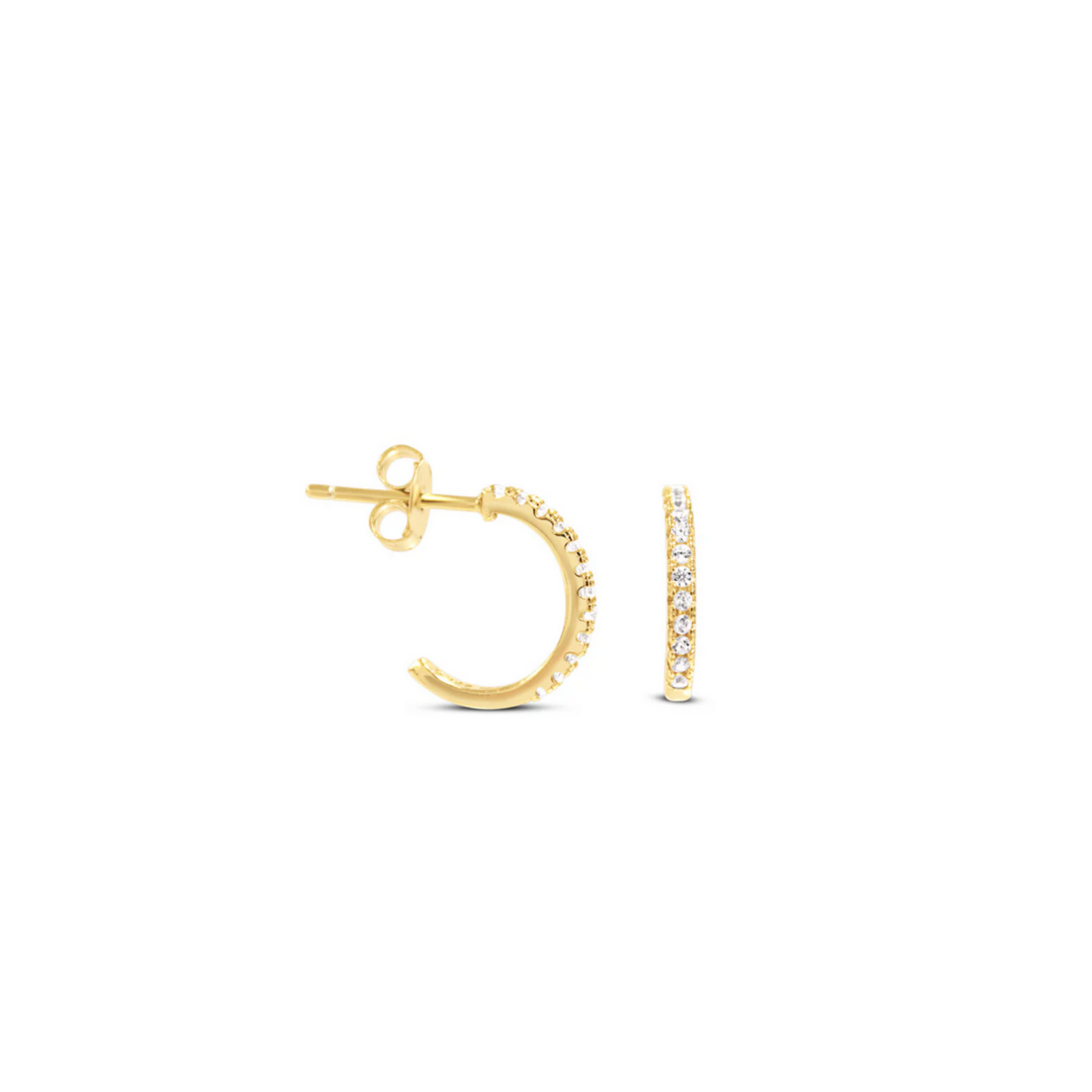 Picture of Mini Pavé Hoops - 14K