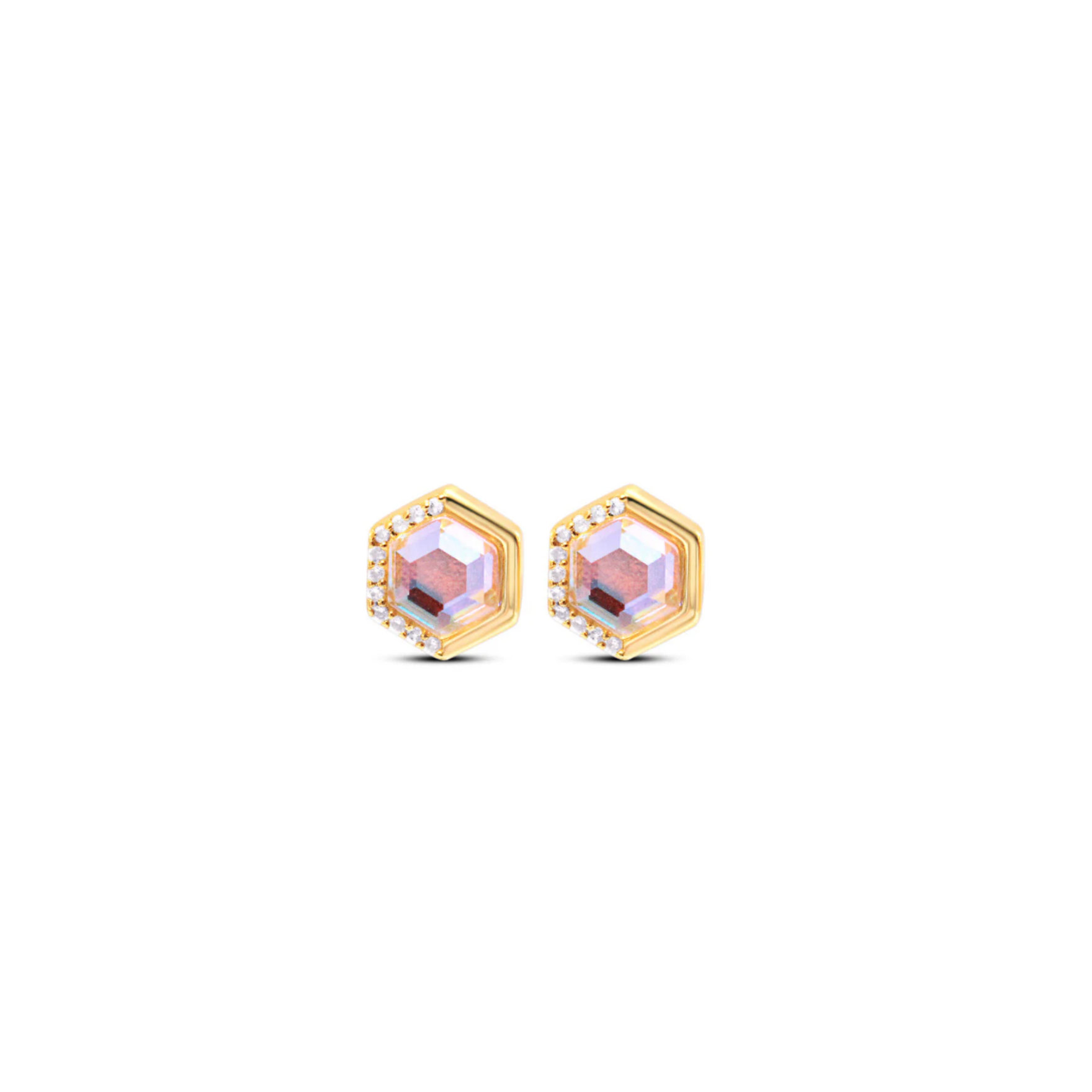 Picture of Stardust Stud Earrings - 14K - Angel Aura Quartz