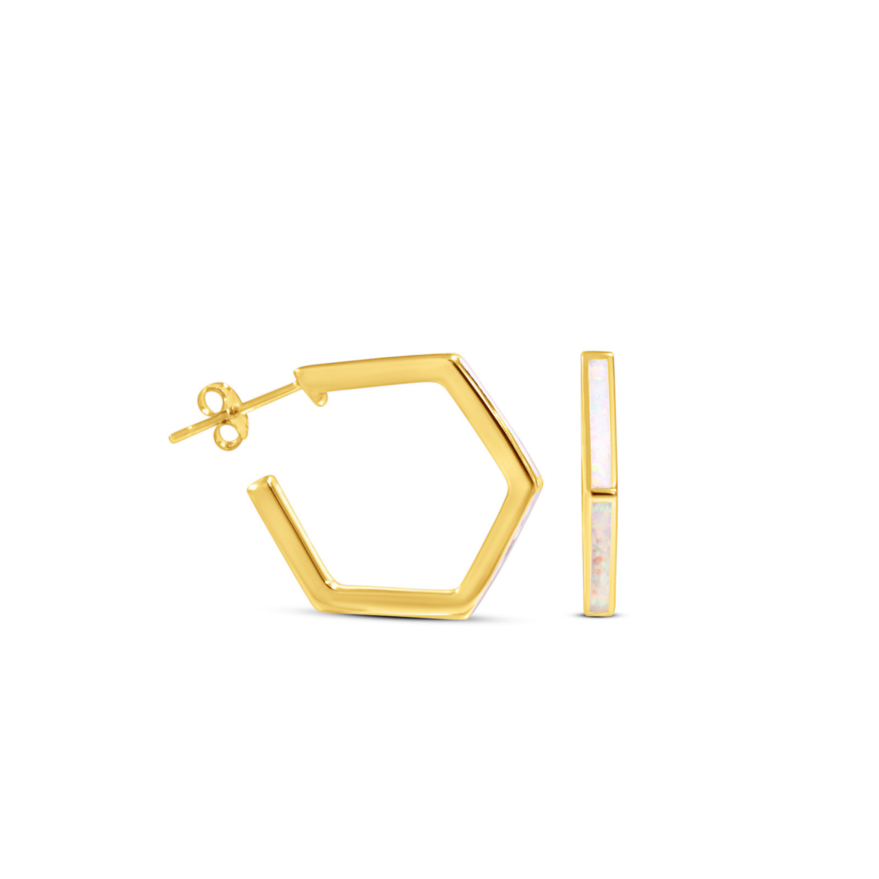 Picture of Stardust Hexagon Hoops - 14K