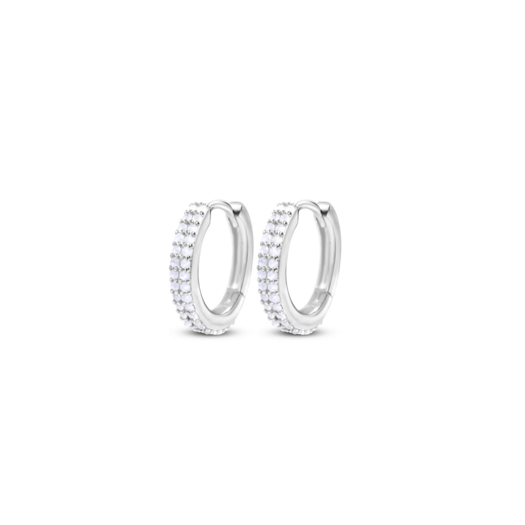 Picture of Double Pavé Hoops - SS - White CZ