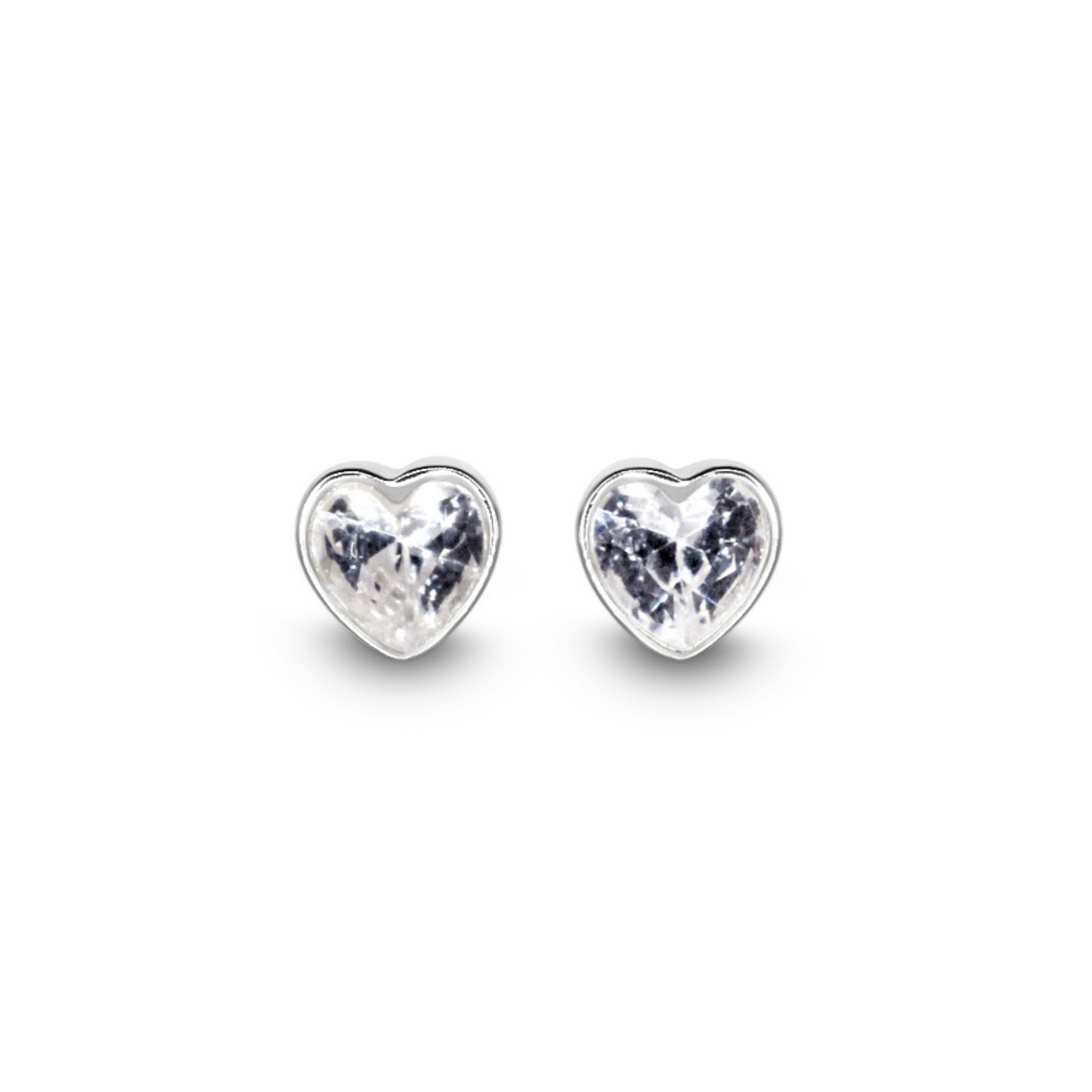 Picture of Heart Studs - SS - White CZ