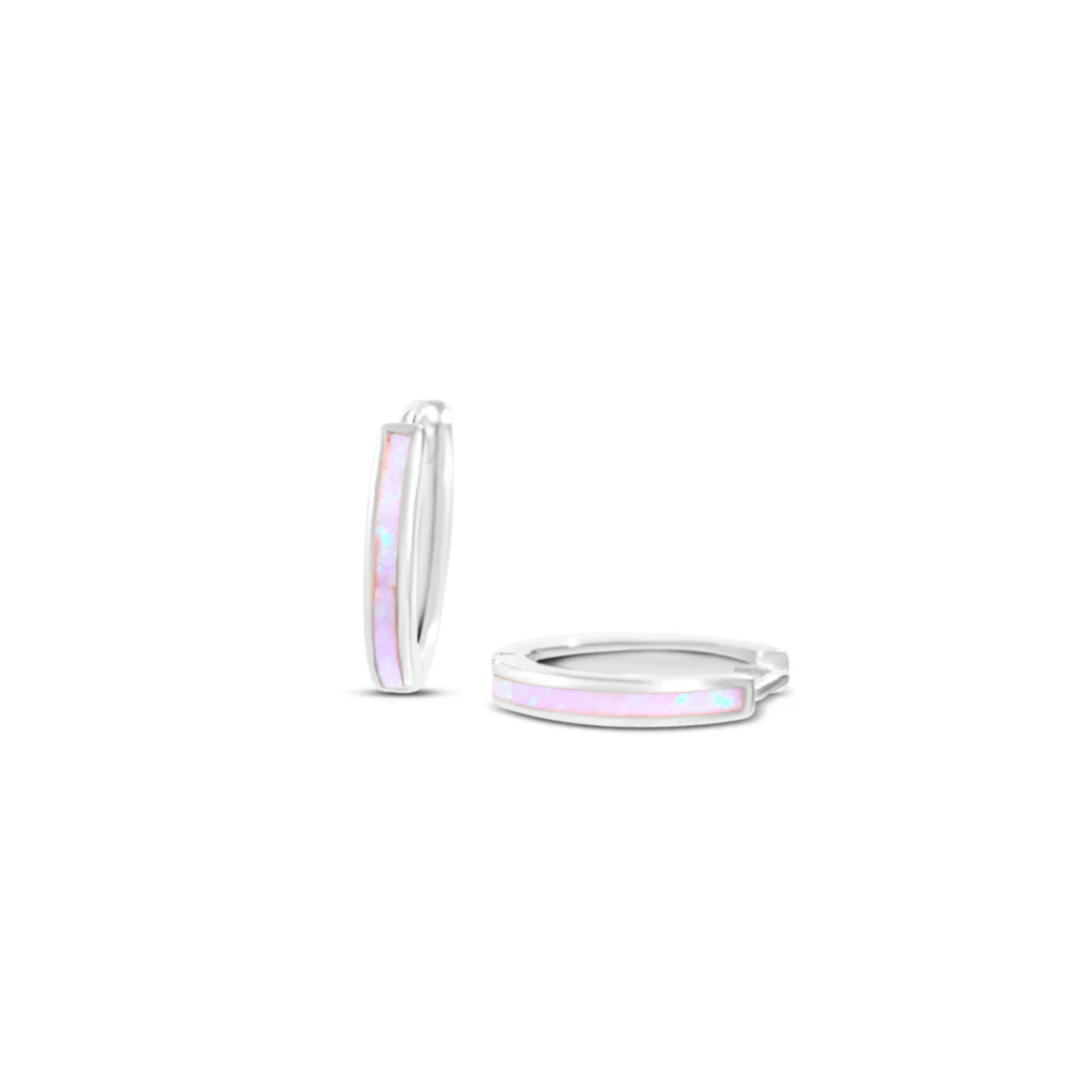 Picture of Huggie Hoops - SS - Pink Opal