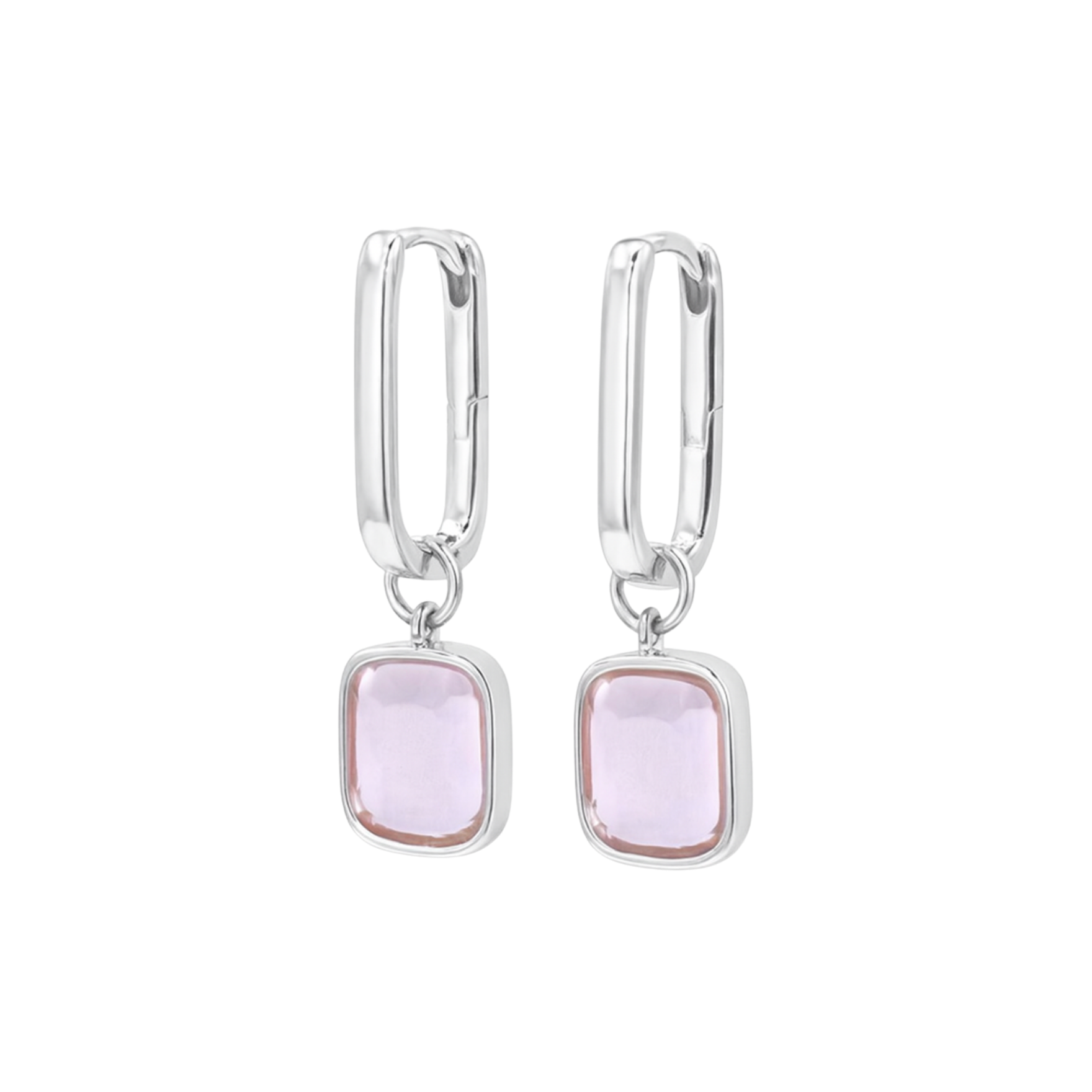 Picture of Luxe Cushion Hoops - SS - Blush Lilac