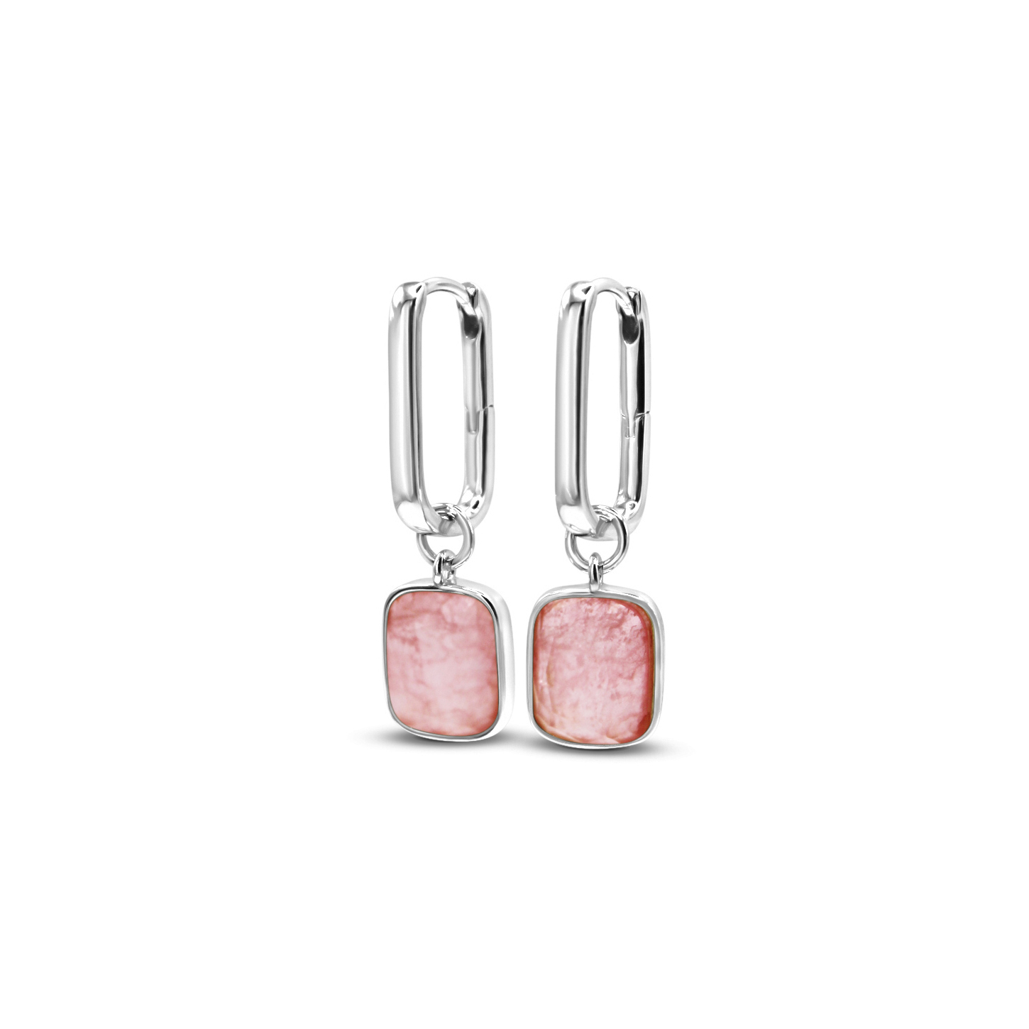 Picture of Luxe Cushion Hoops - SS - Coral