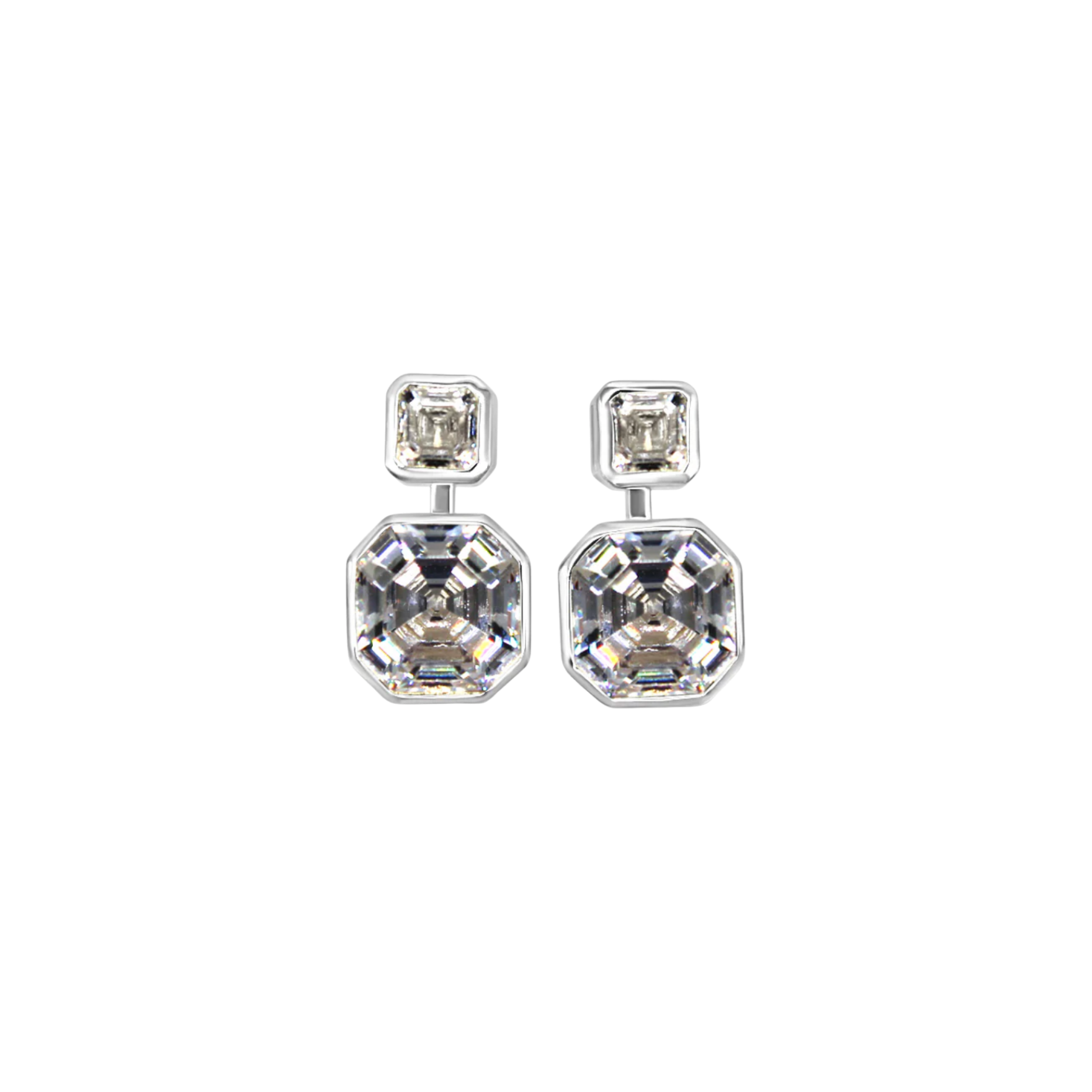 Picture of Luxe Asscher Studs - SS - White CZ