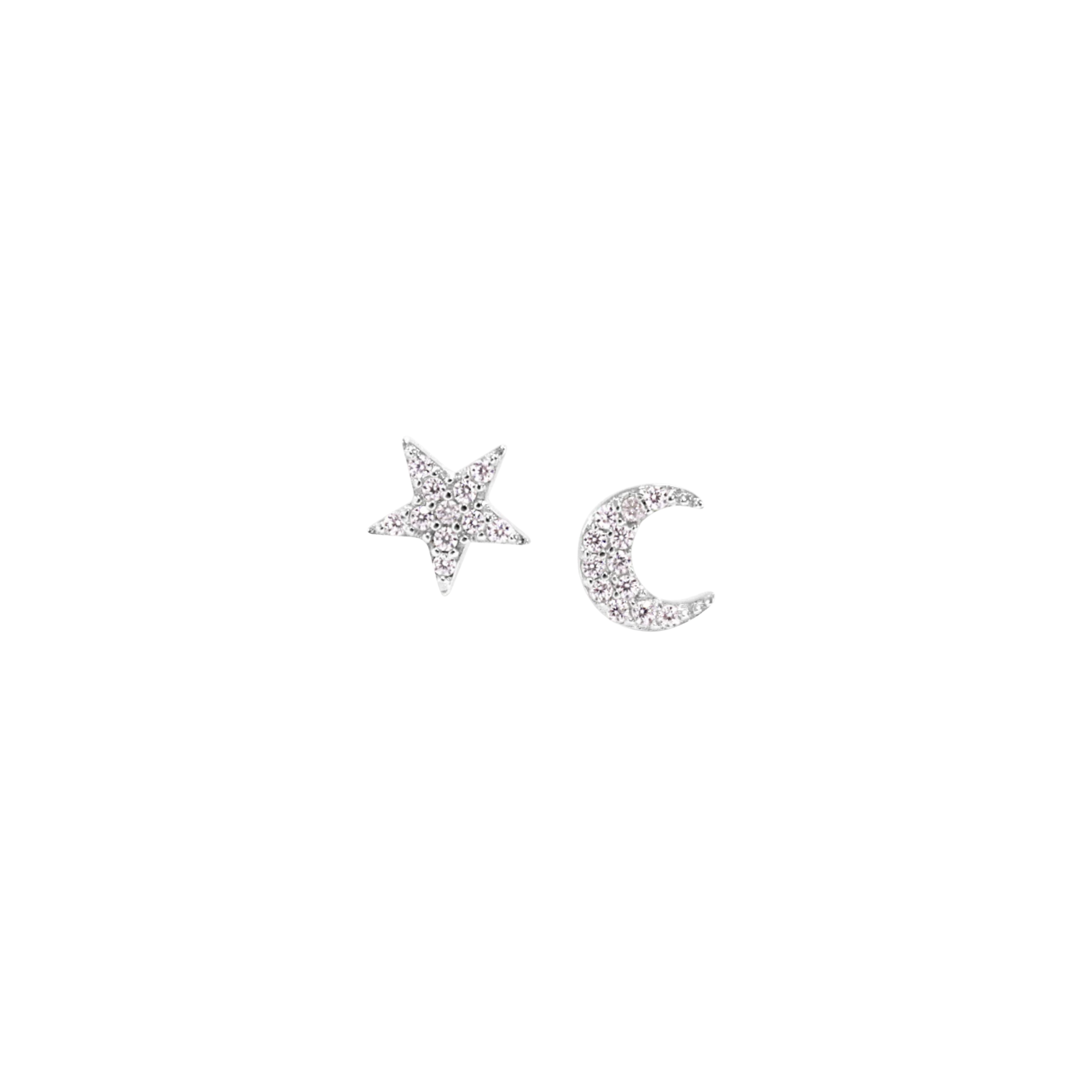 Picture of Mini Pavé Moon + Star Studs - SS