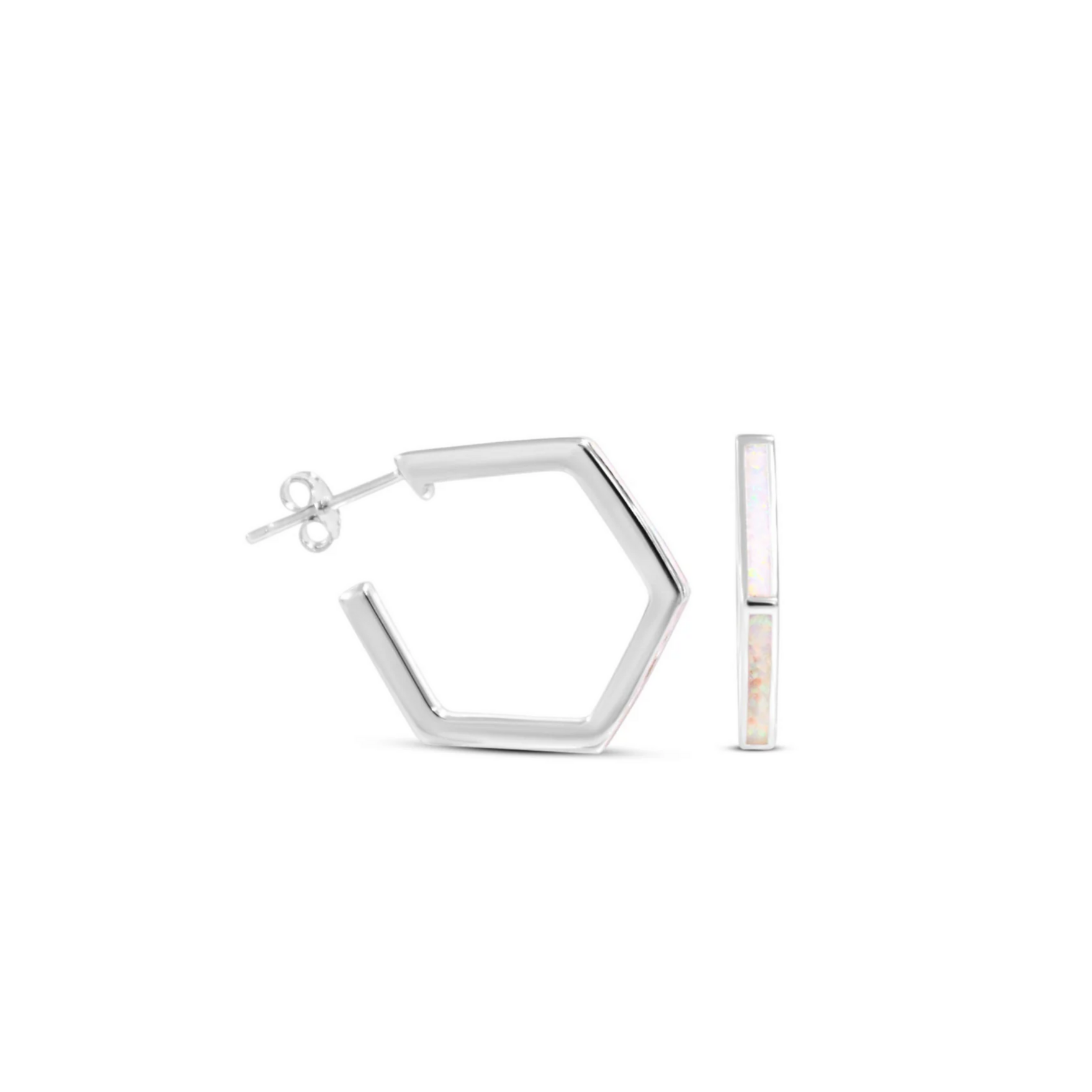 Picture of Stardust Hexagon Hoops - SS
