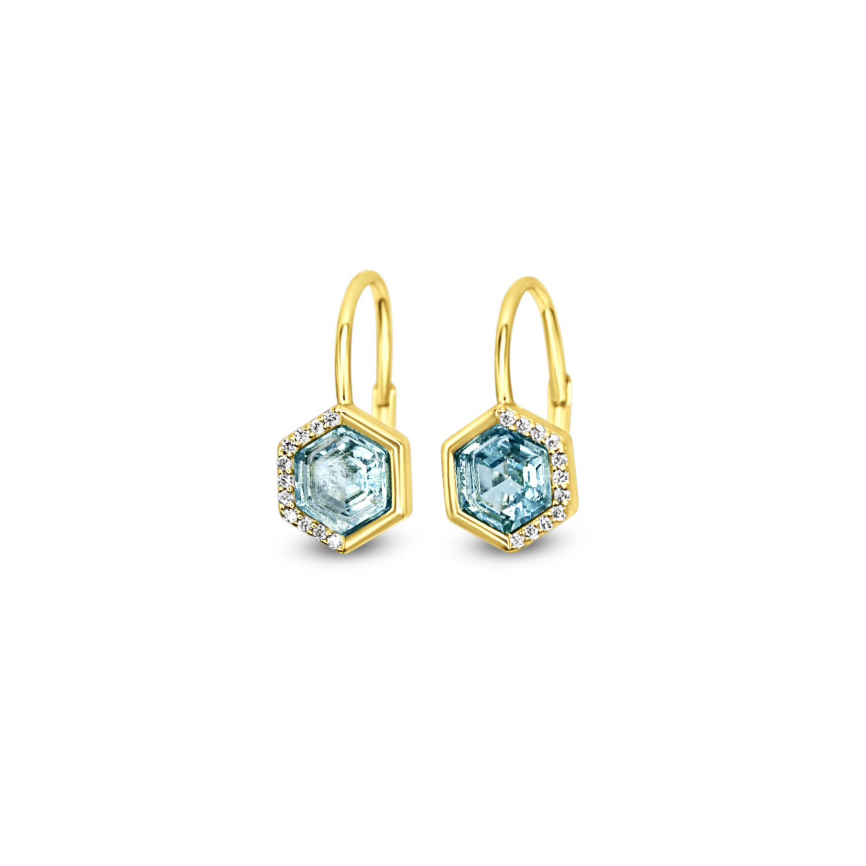 Picture of Stardust Leverback Earringss - 14K - Aquamarine