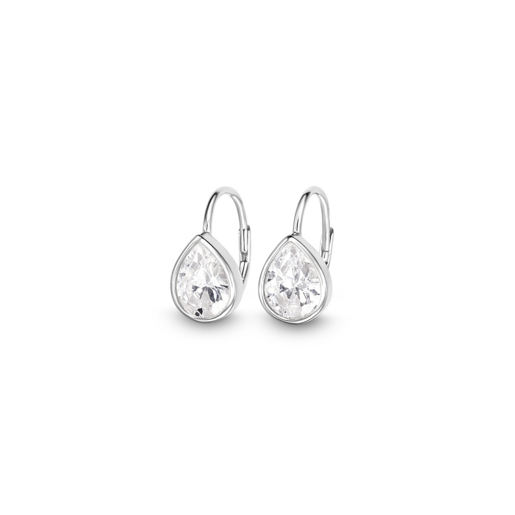 Picture of Leverback Drop Earrings - SS - White CZ