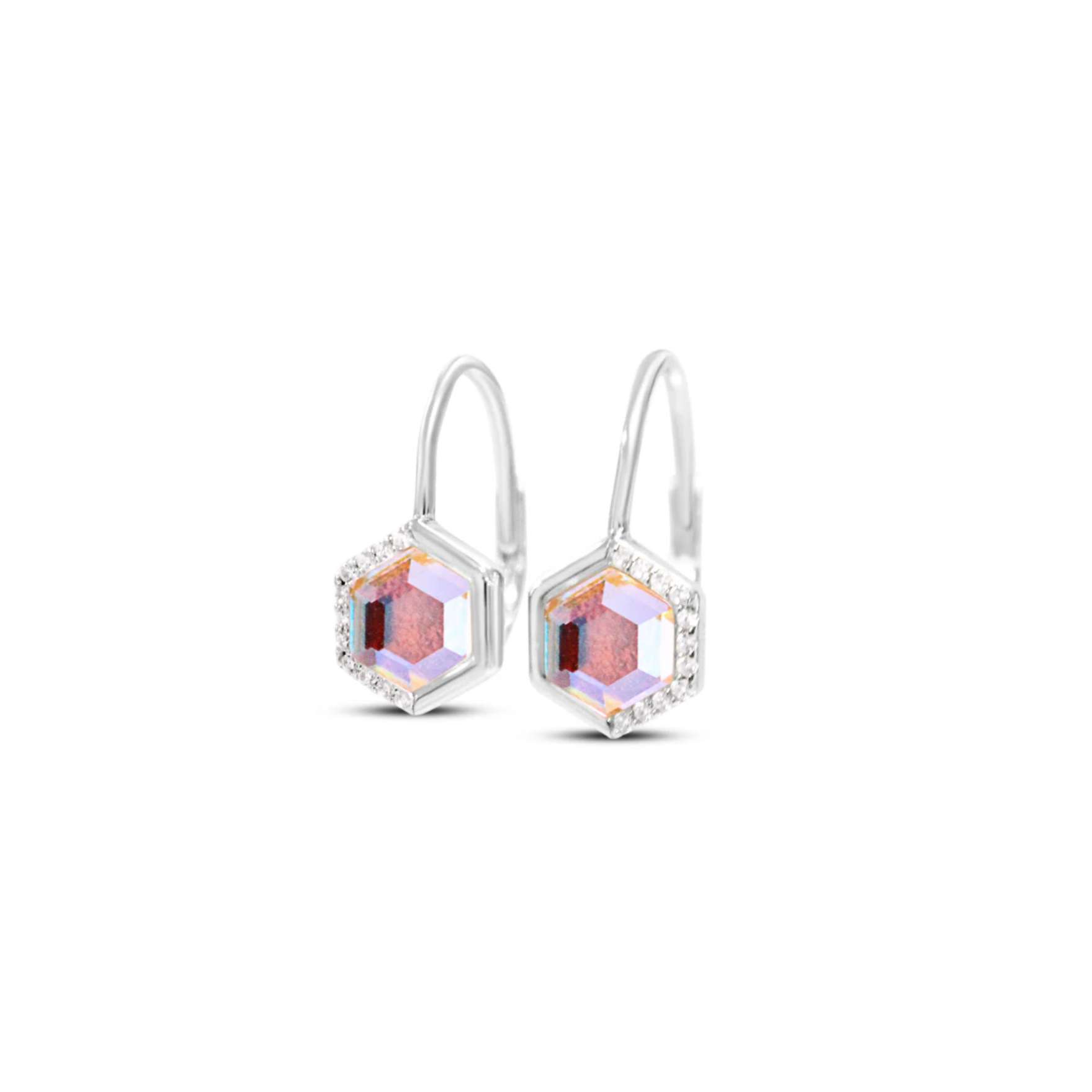Picture of Stardust Leverback Earrings - SS - Angel Aura Quar