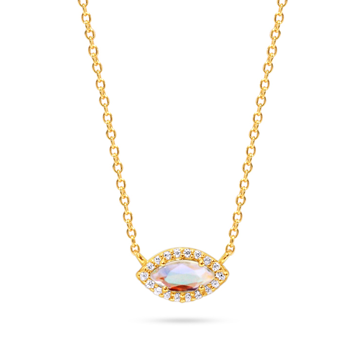 Picture of Good Eye Necklace - 14K - Angel Aura Quartz