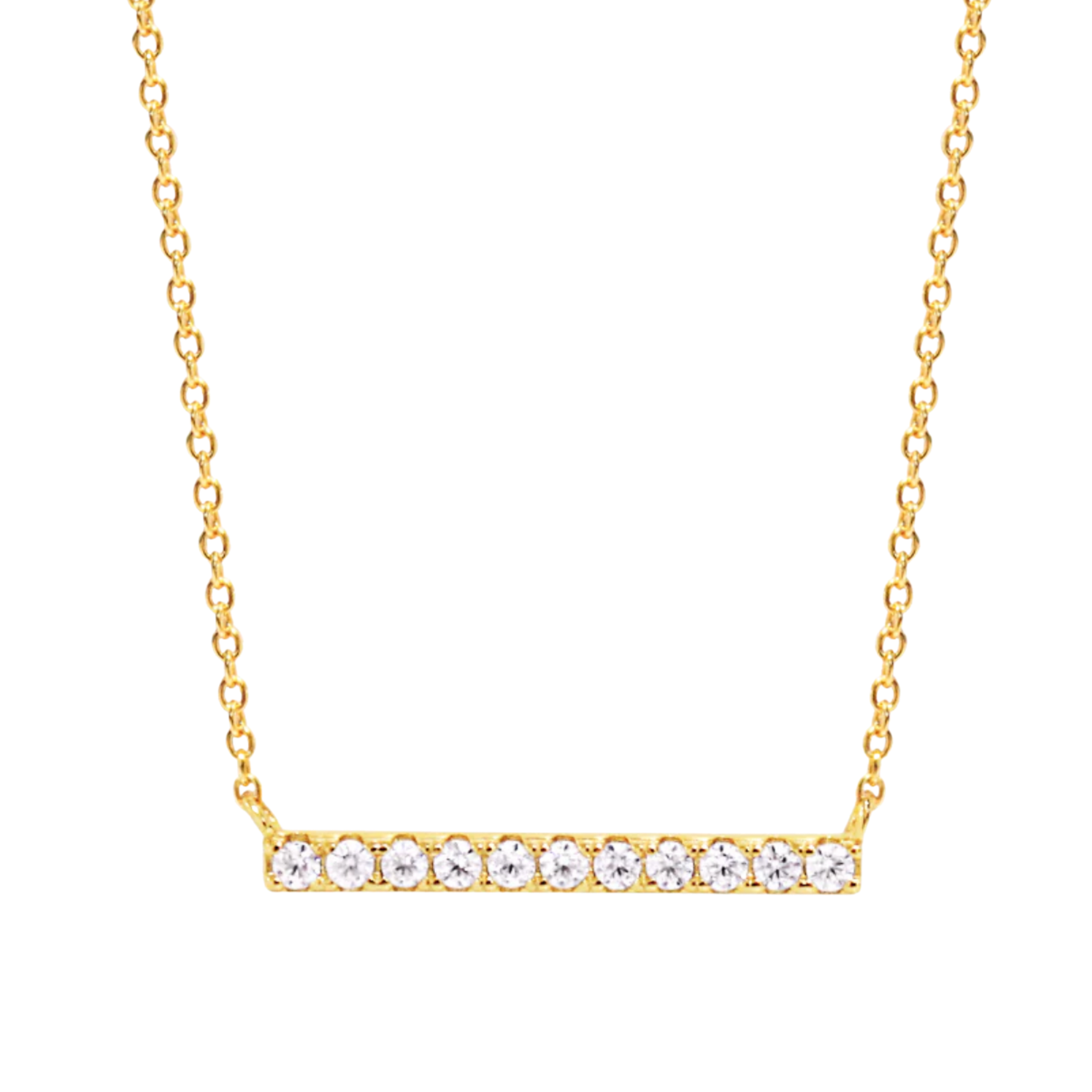 Picture of Pavé Bar Necklace - 14K