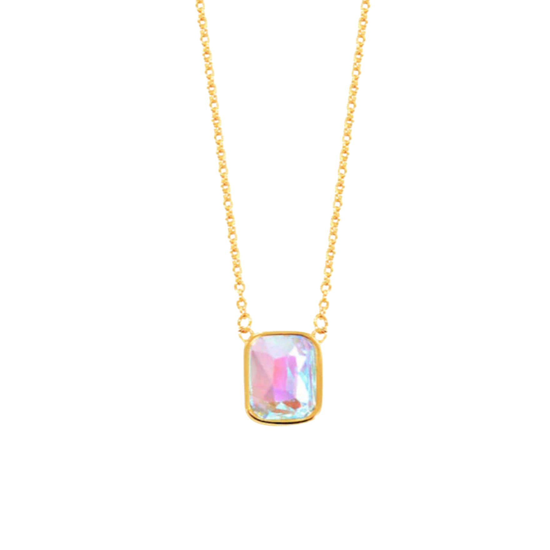Picture of Cushion Necklace - 14K - Angel Aura Quartz
