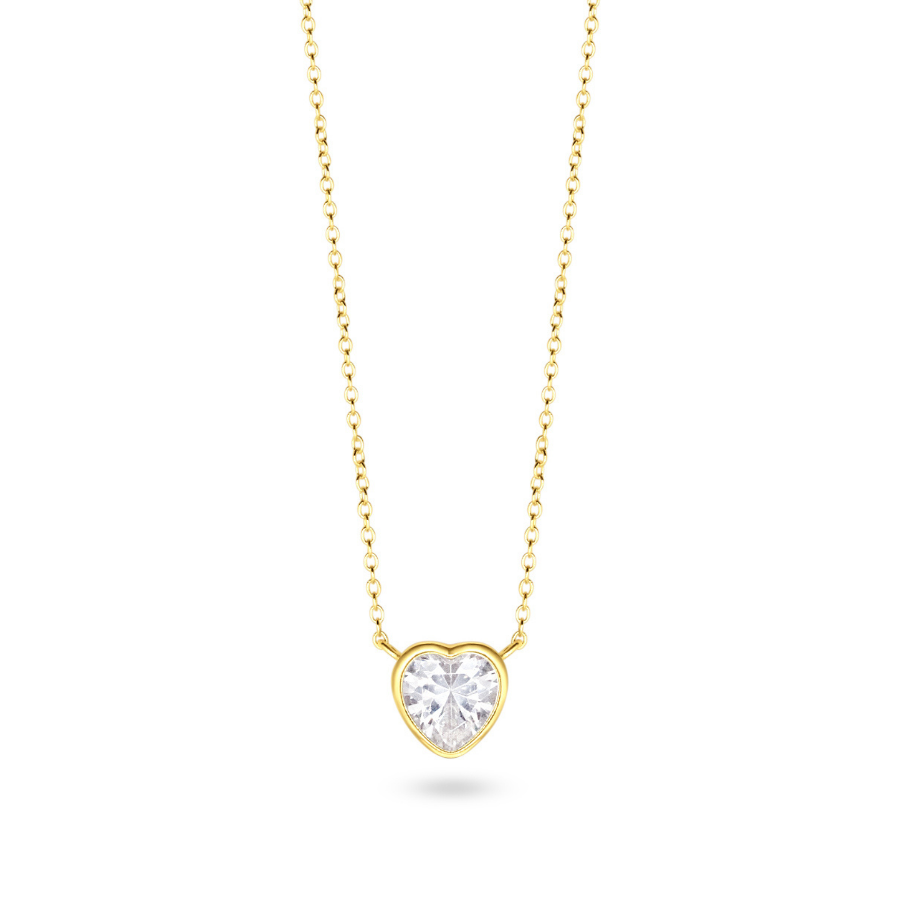 Picture of Heart Necklace - 14K - White CZ