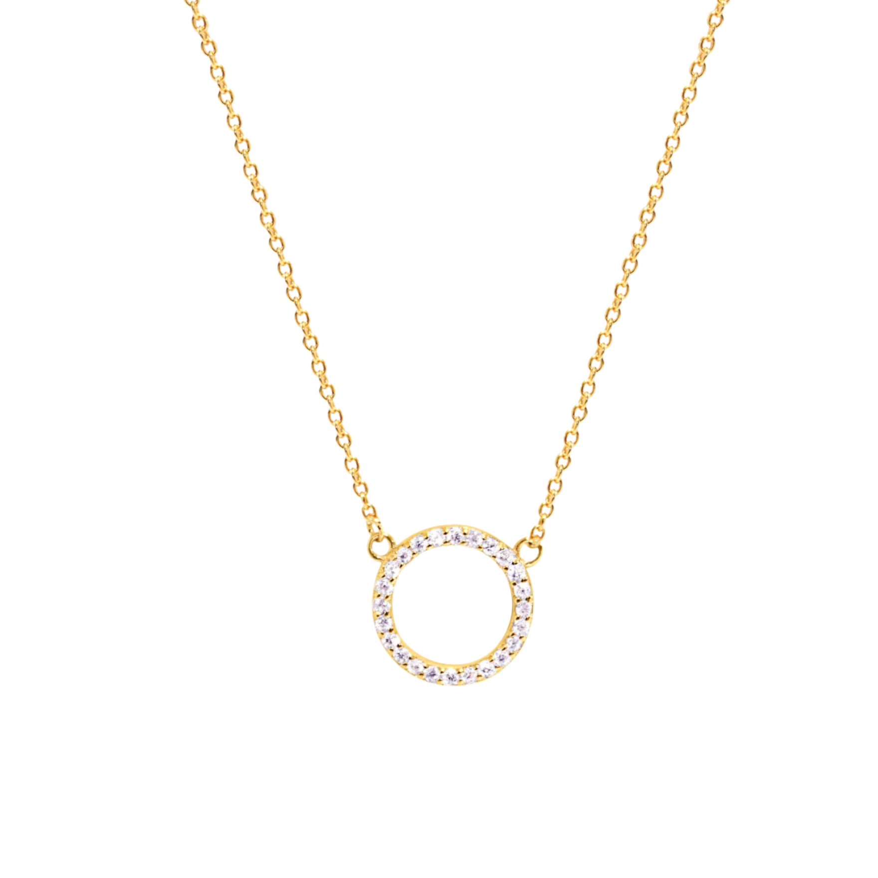 Picture of Pavè Halo Necklace - 14K