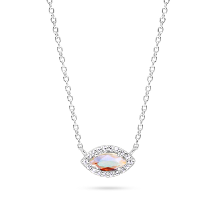 Picture of Good Eye Necklace - SS - Angel Aura Quartz