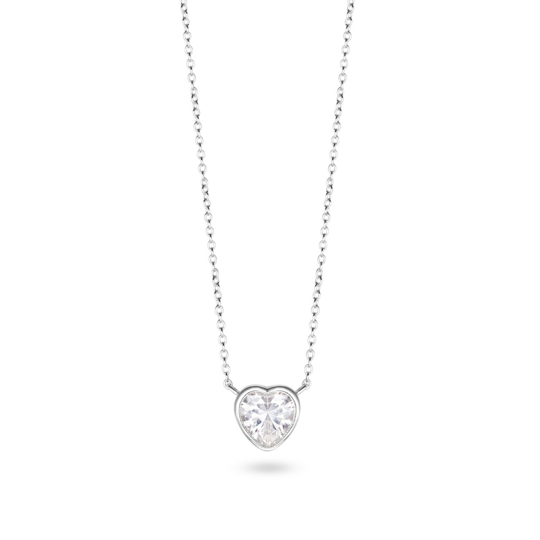 Picture of Heart Necklace - SS - White CZ