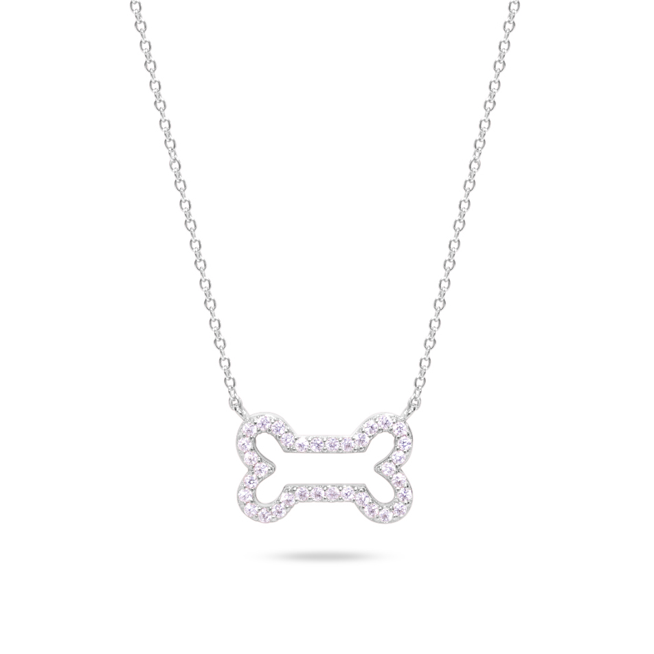 Picture of Pavé Dog Bone Necklace - SS