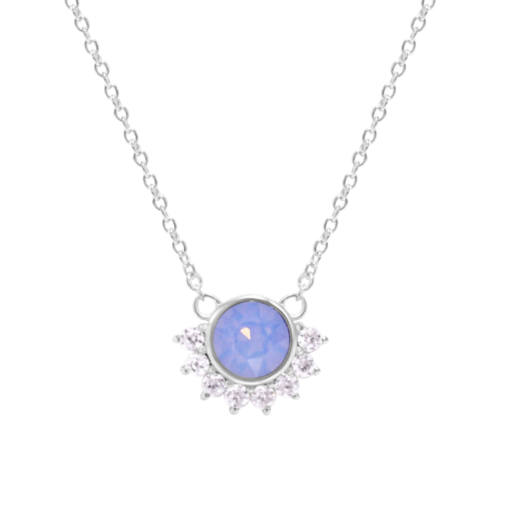 Picture of Lois Necklace - SS - Blue Opal CZ