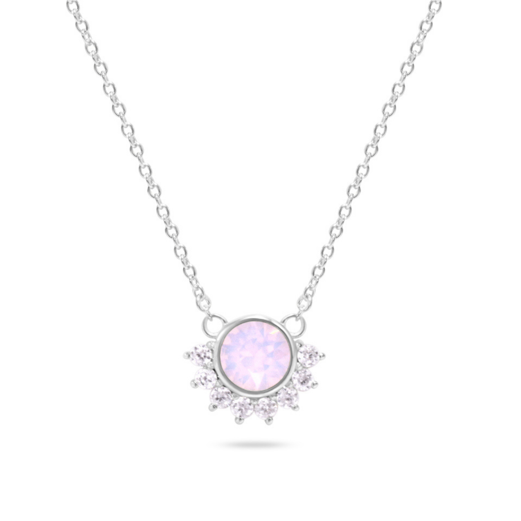 Picture of Lois Necklace - SS - Rosewater Pink Opal CZ