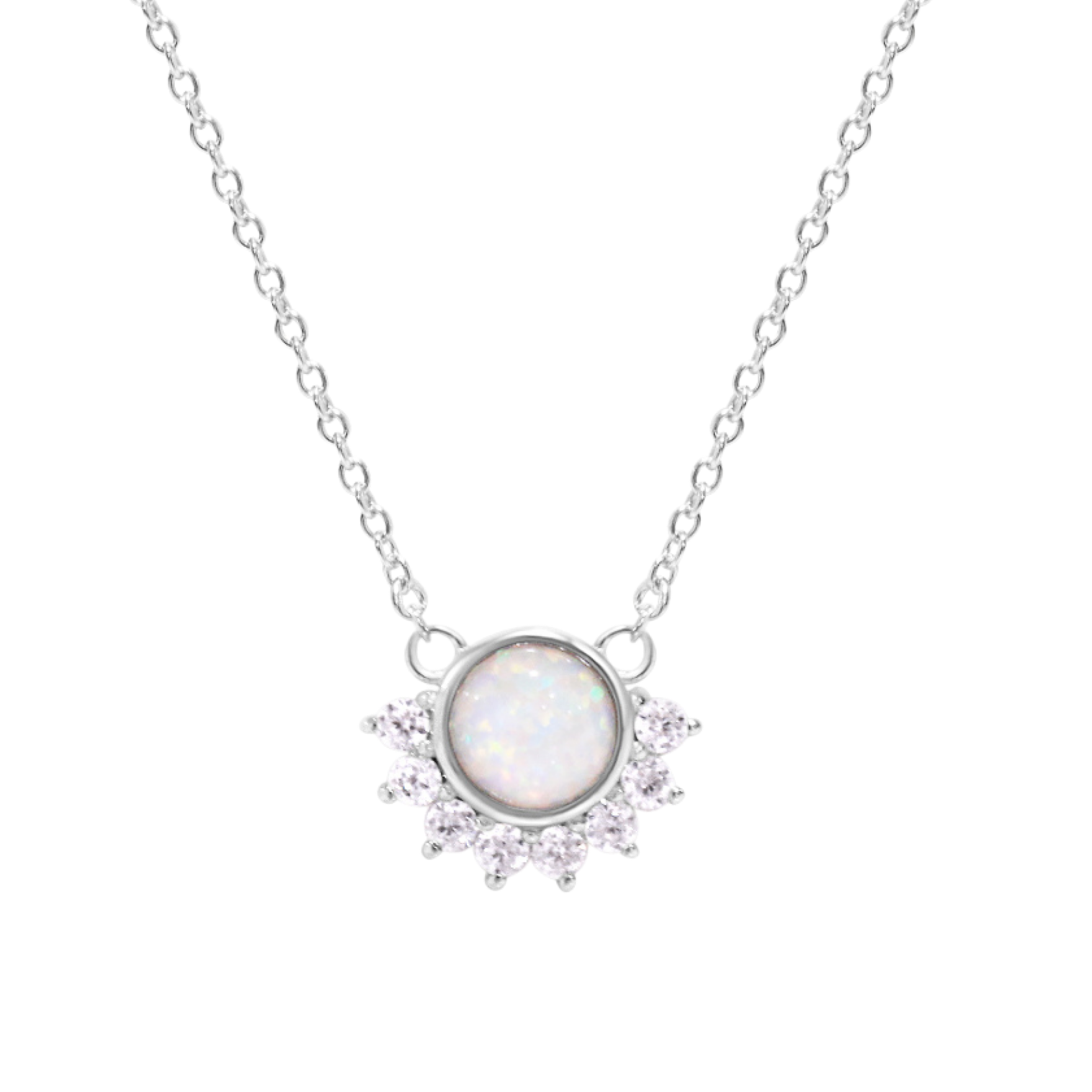 Picture of Lois Necklace - SS - White Opal CZ