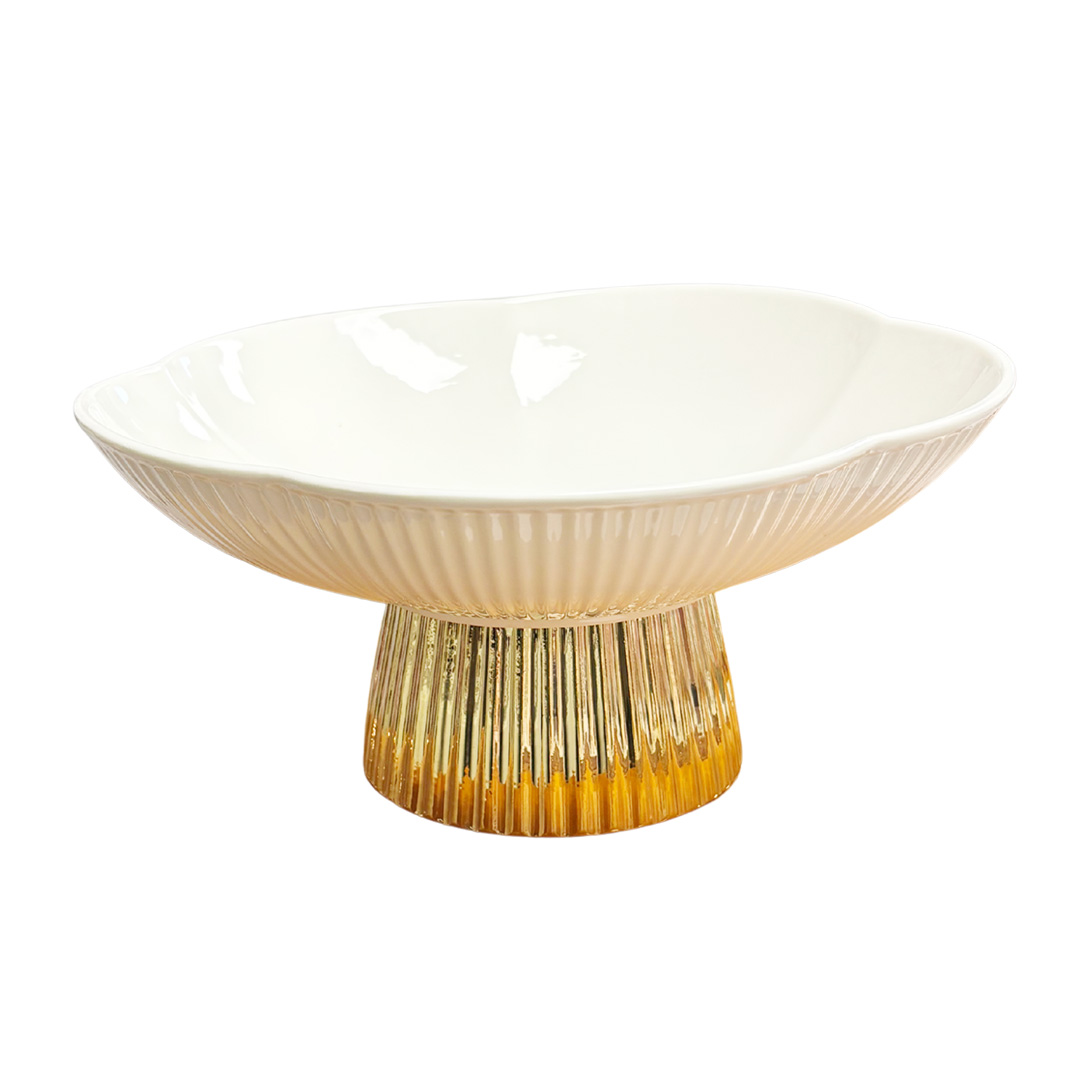 Picture of Ceramic Gold Pedestal Bowl