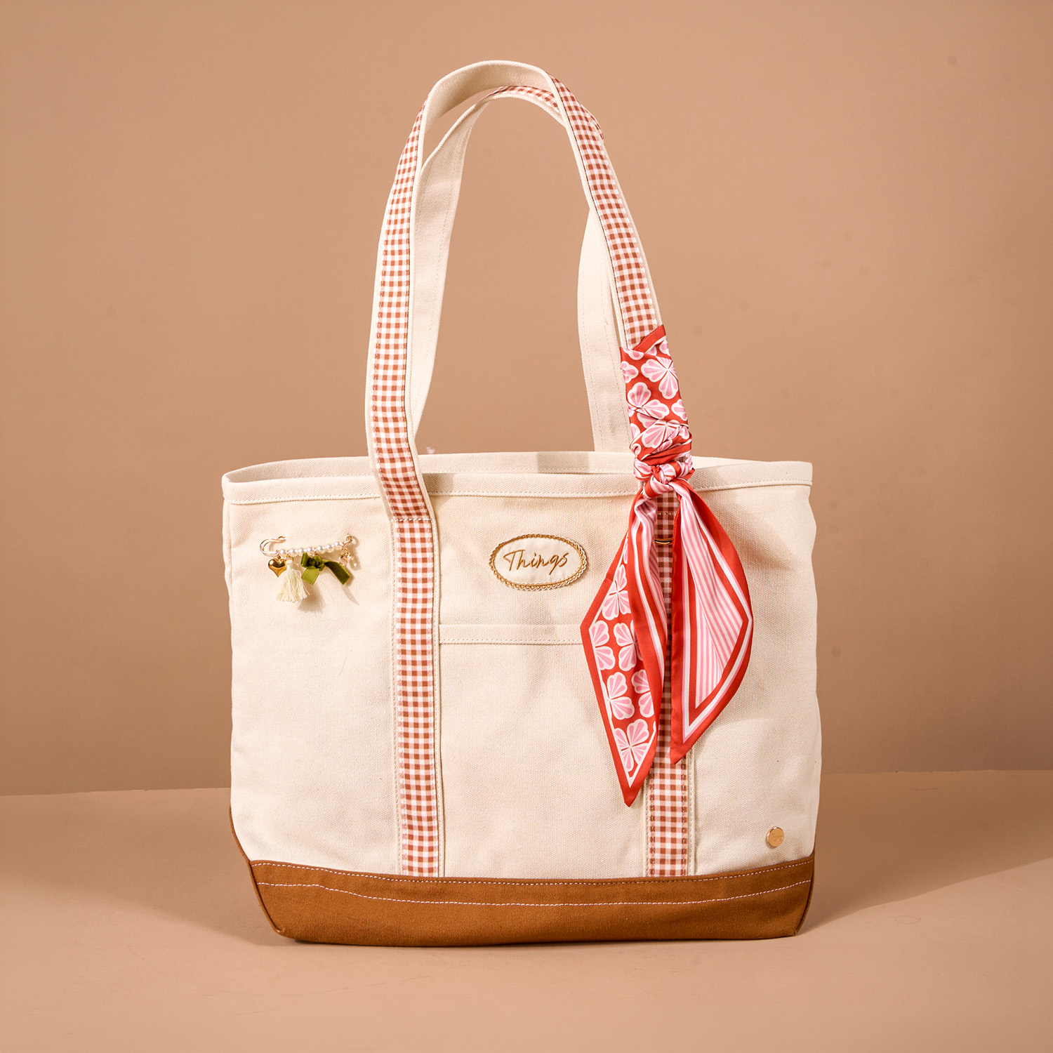 Picture of The Darling Canvas Tote Bag-Maple Gingham