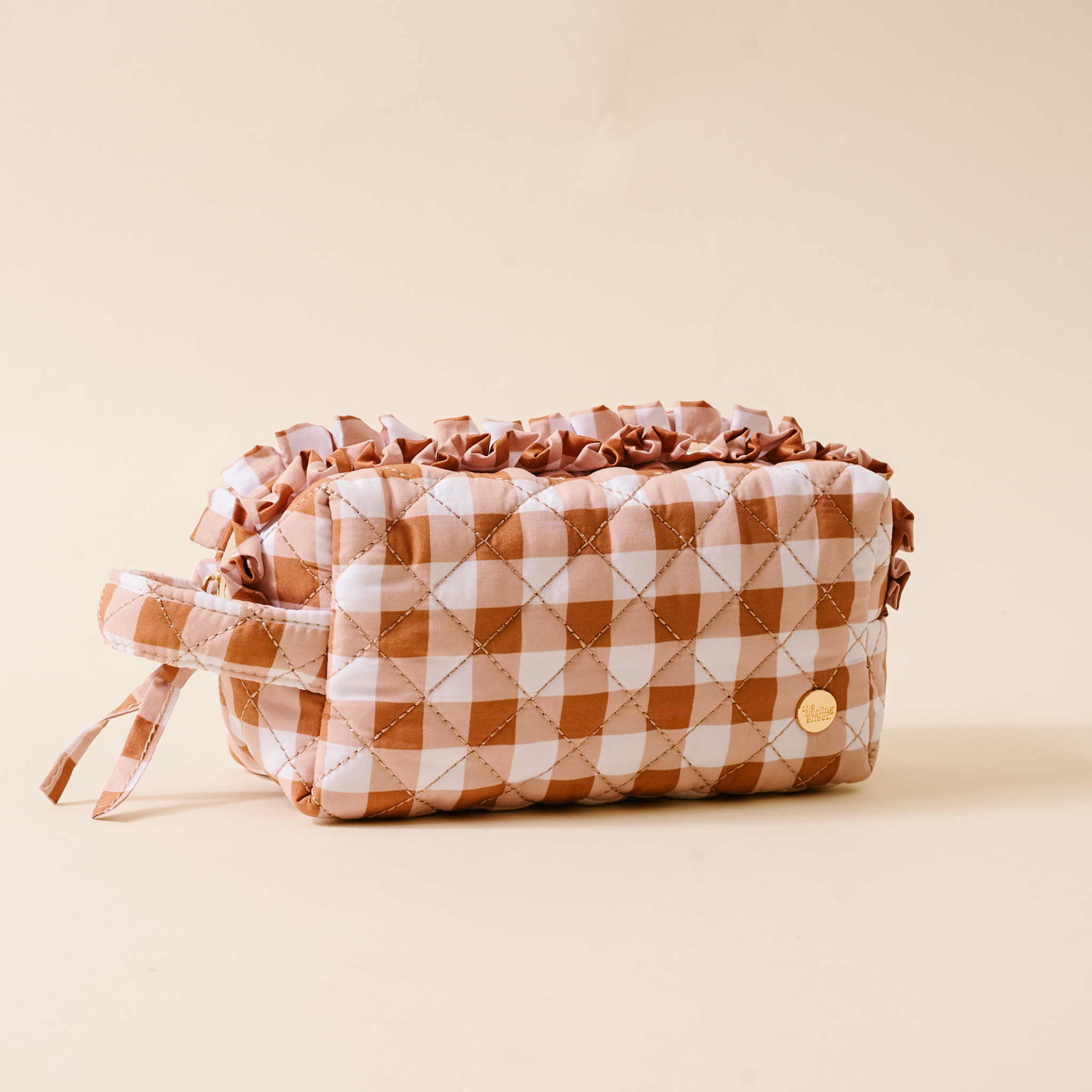 Picture of Essentials Quilted Cosmetic Pouch-Maple Gingham